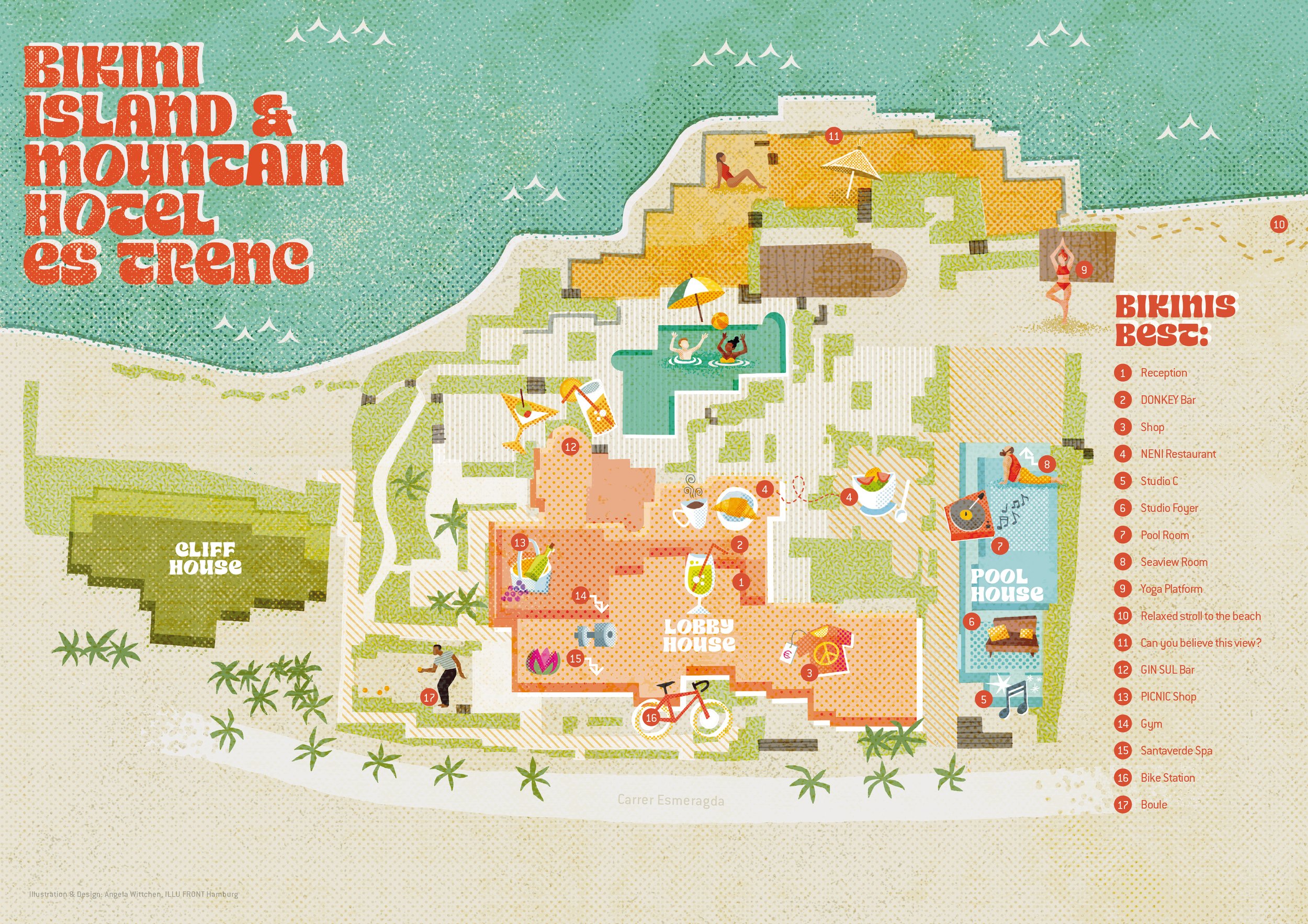 Lageplan für das BIKINI Island & Mountain Hotel, Es Trenc Mallorca