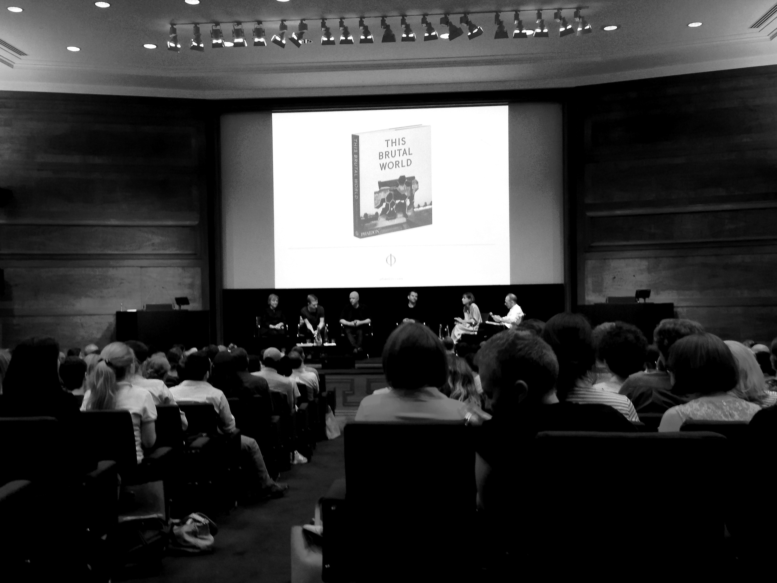 Panel discussion chaired by Virginia McLeod (Commissioning Editor at Phaidon) with Peter Chadwick (author This Brutal World), Jane Hall (Assemble), Tom Cordell (director, Utopia London) and Douglas Murphy (author, Last Futures: Nature, Technology and the End of Architecture) - Tuesday, 7/6/2016 at RIBA, London.