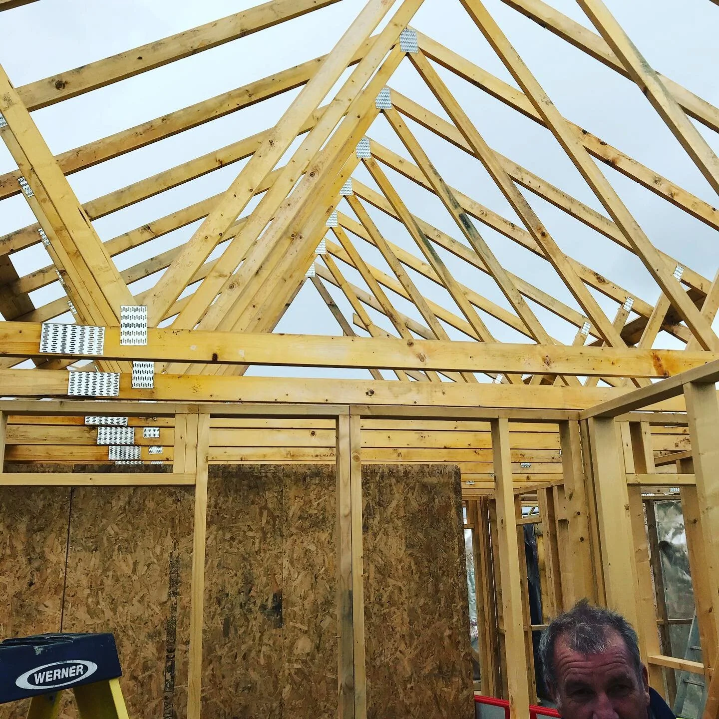 Things are moving on with the new build at #Boyton #Launceston #cornwall #newbuild #stonework #roof #philstroutcontractors #pscsouthwestltd #building #construction #timberframe
