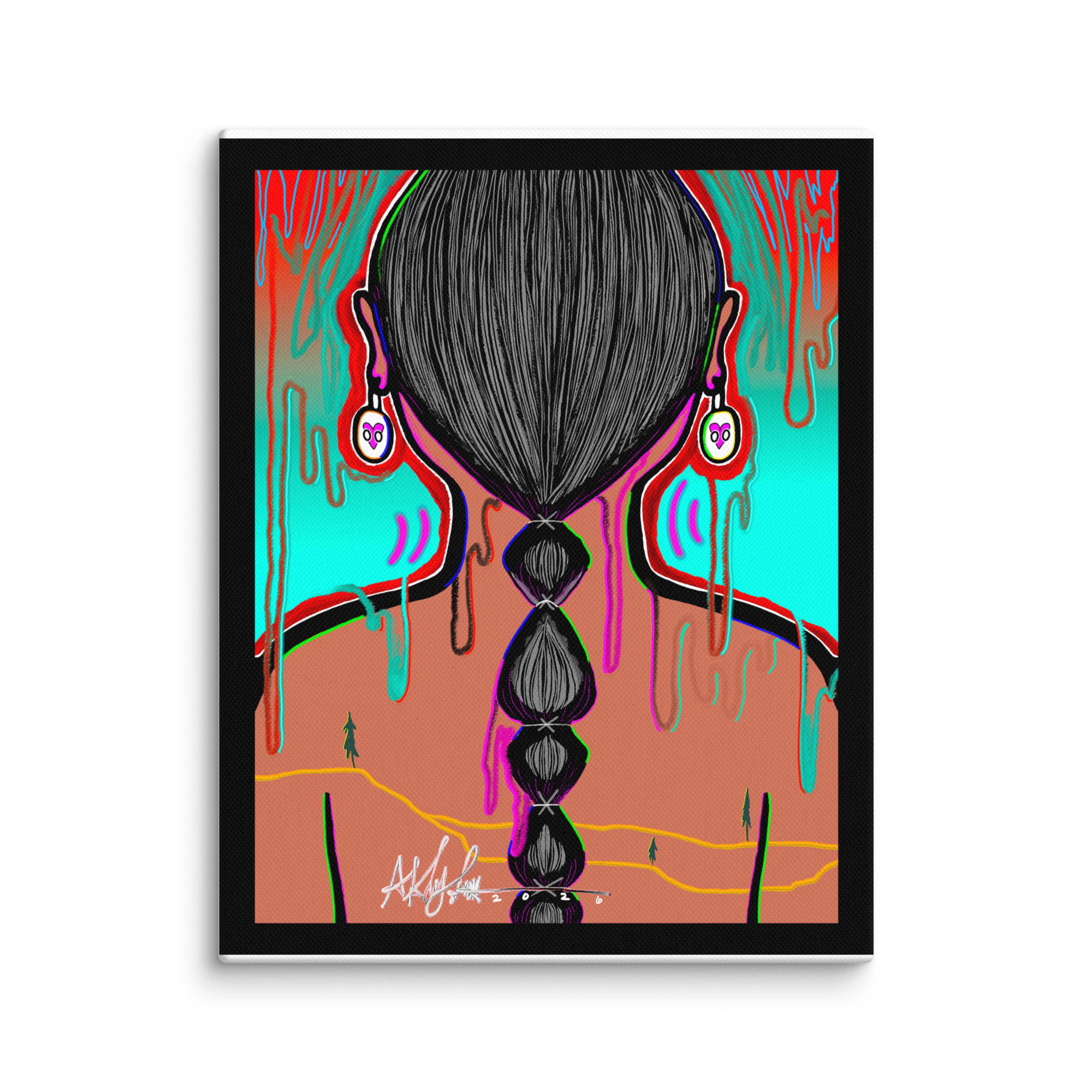 SHUN by Alx Kujana Original Graphic Artwork 11" X 14" Canvas Print