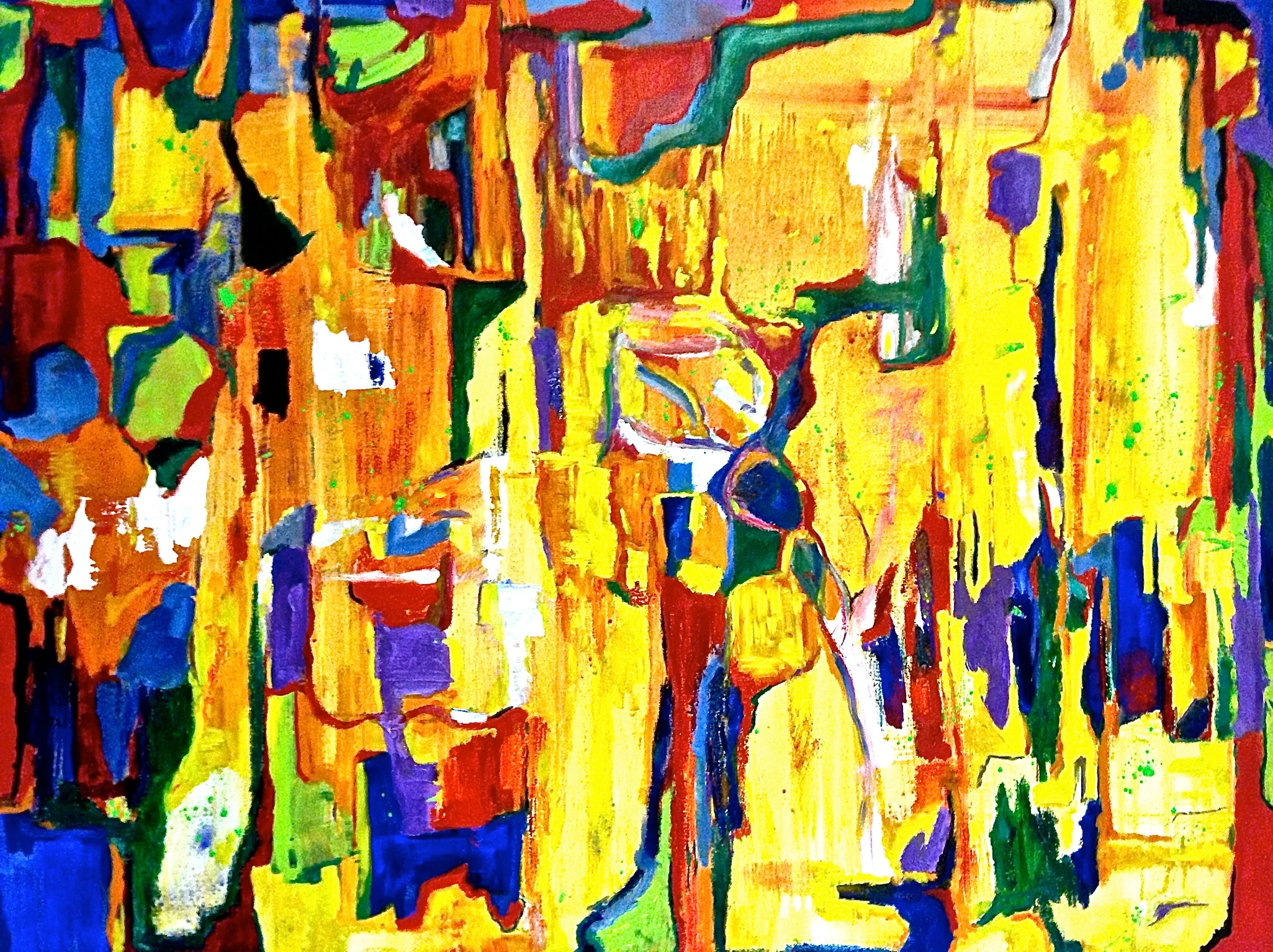 Interstices, 2016. Oil, acrylic and pigments on canvas. 91.4 x 121.9 cm 