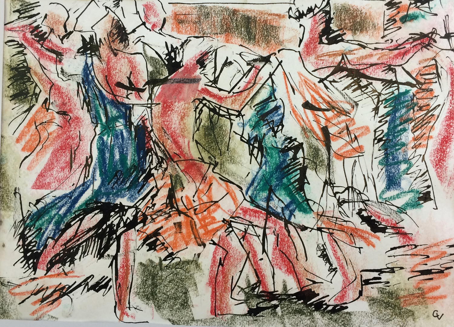 Bacchic Dancers Ink & Pastel on paper | 40 x 28 cm | £380