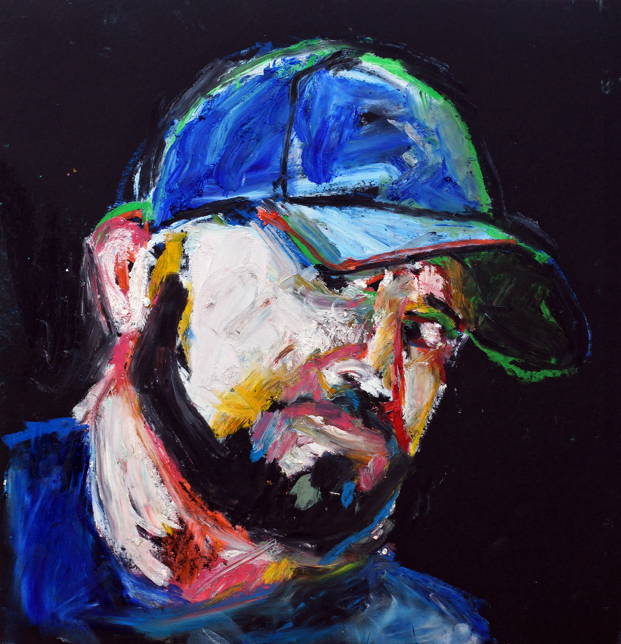 Peter | Oil pastel on black cartridge | 44 x 43 cm (framed) | £140