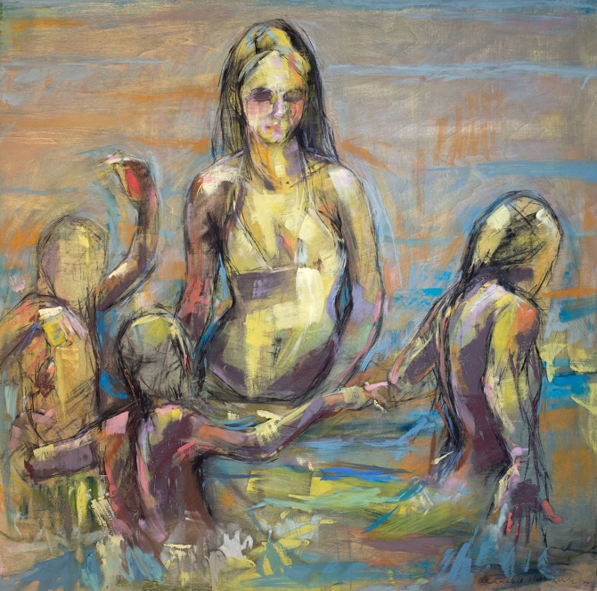 In the Sea 201 |.Mixed Media on Wood | 91 x 91 cm | £1,100