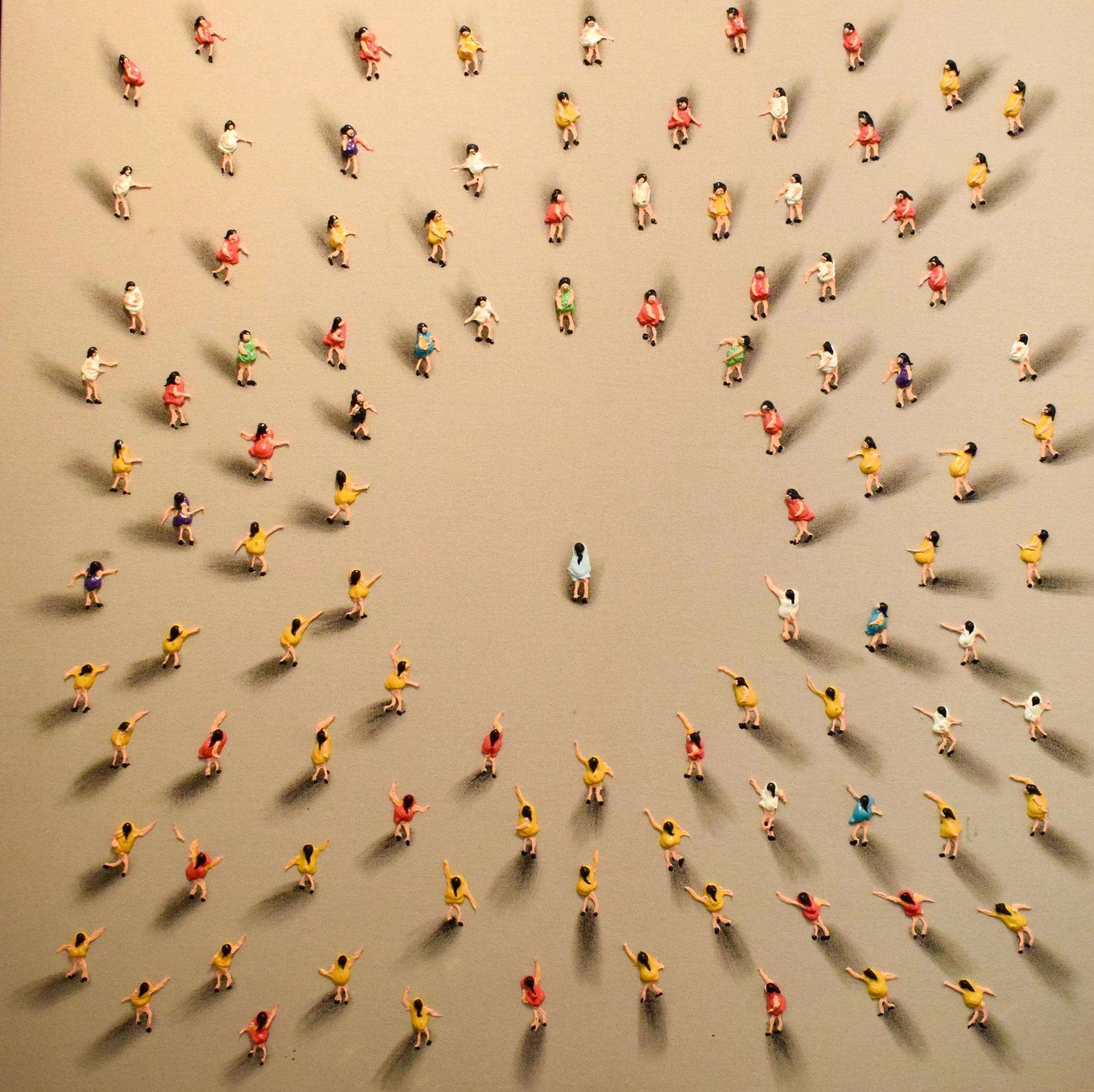 J.J.Marino, "People" 80 x 80 cm. Acrylic on Linen, 2017. £3,500. Presented by Able Fine Art NY, Stand B2. 