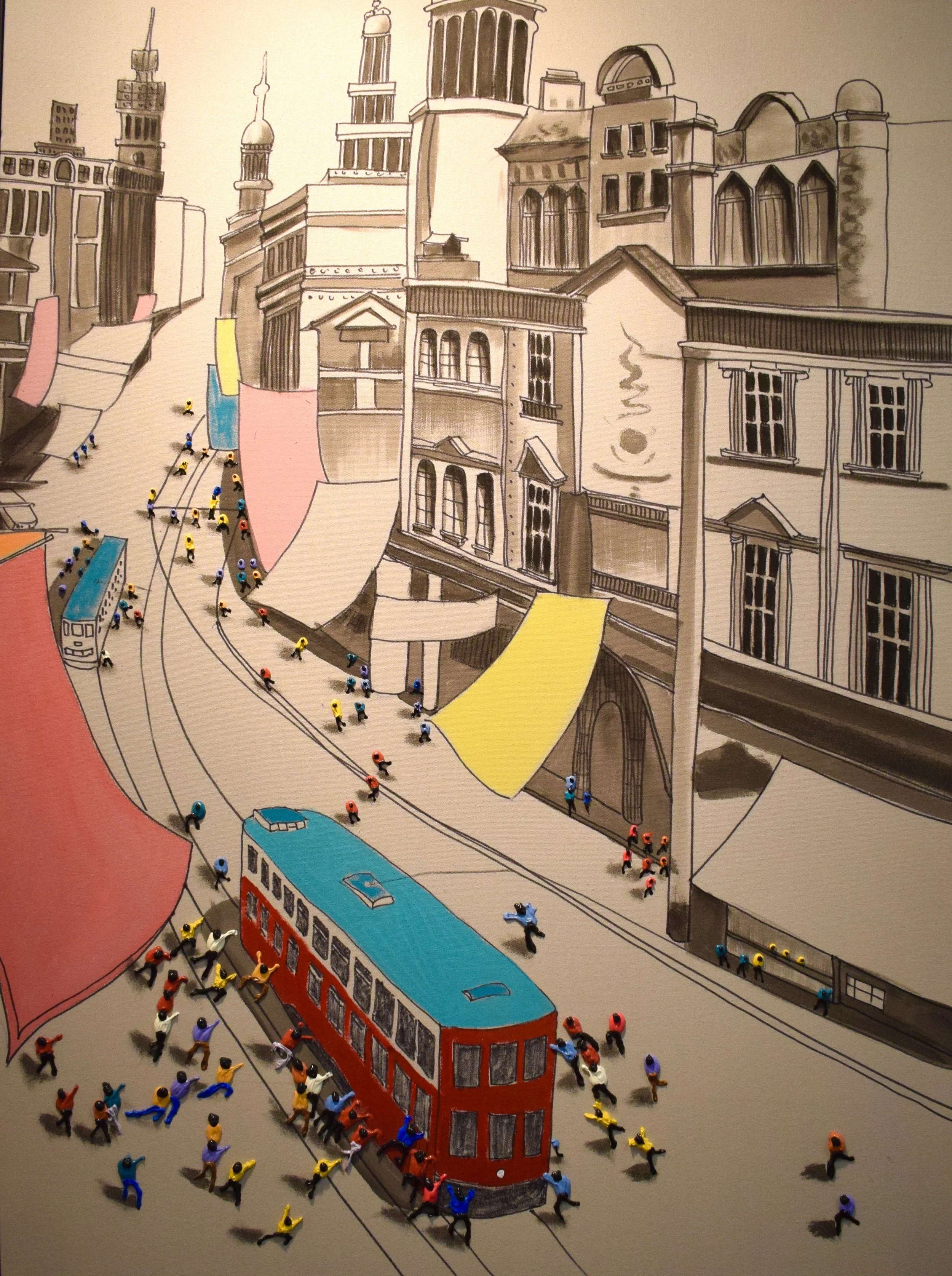 J.J.Marino, "People" 90 x 120 cm. Acrylic on Linen, 2017. £3,500. Presented by Able Fine Art NY, Stand B2. 