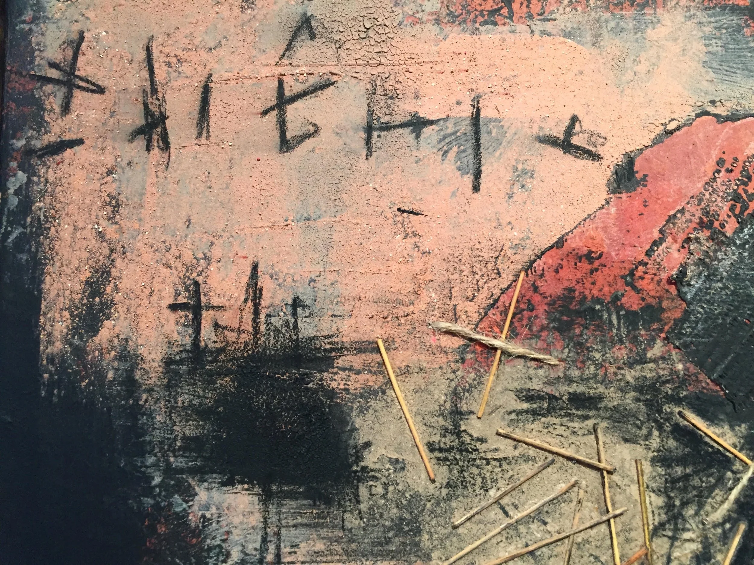 Detail of Three Crosses, 2017 | Mixed Media on Canvas | 60 x 60cm
