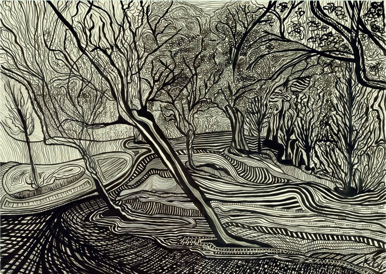 Landscape in Dimensions, 2014 | Ink on paper | 96 x 72 cm (framed) | £3,150