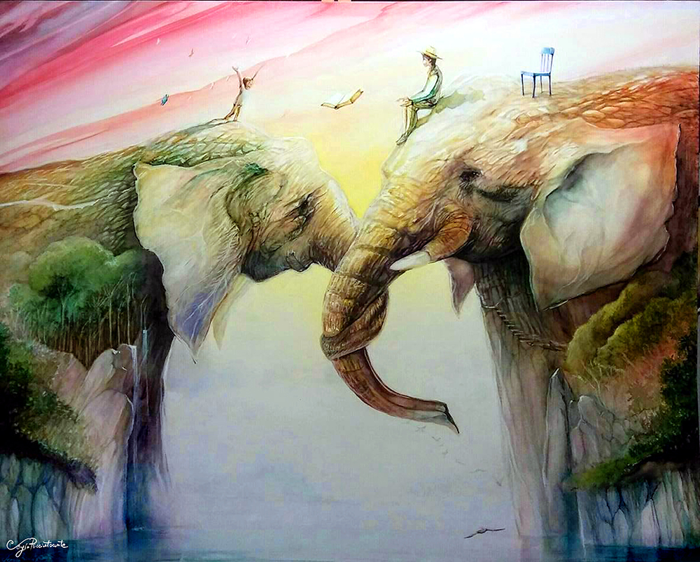 A Passagem, 2017 | Acrilico e aquarela sobre tela | 100 x 80 cm | R$ 4.500