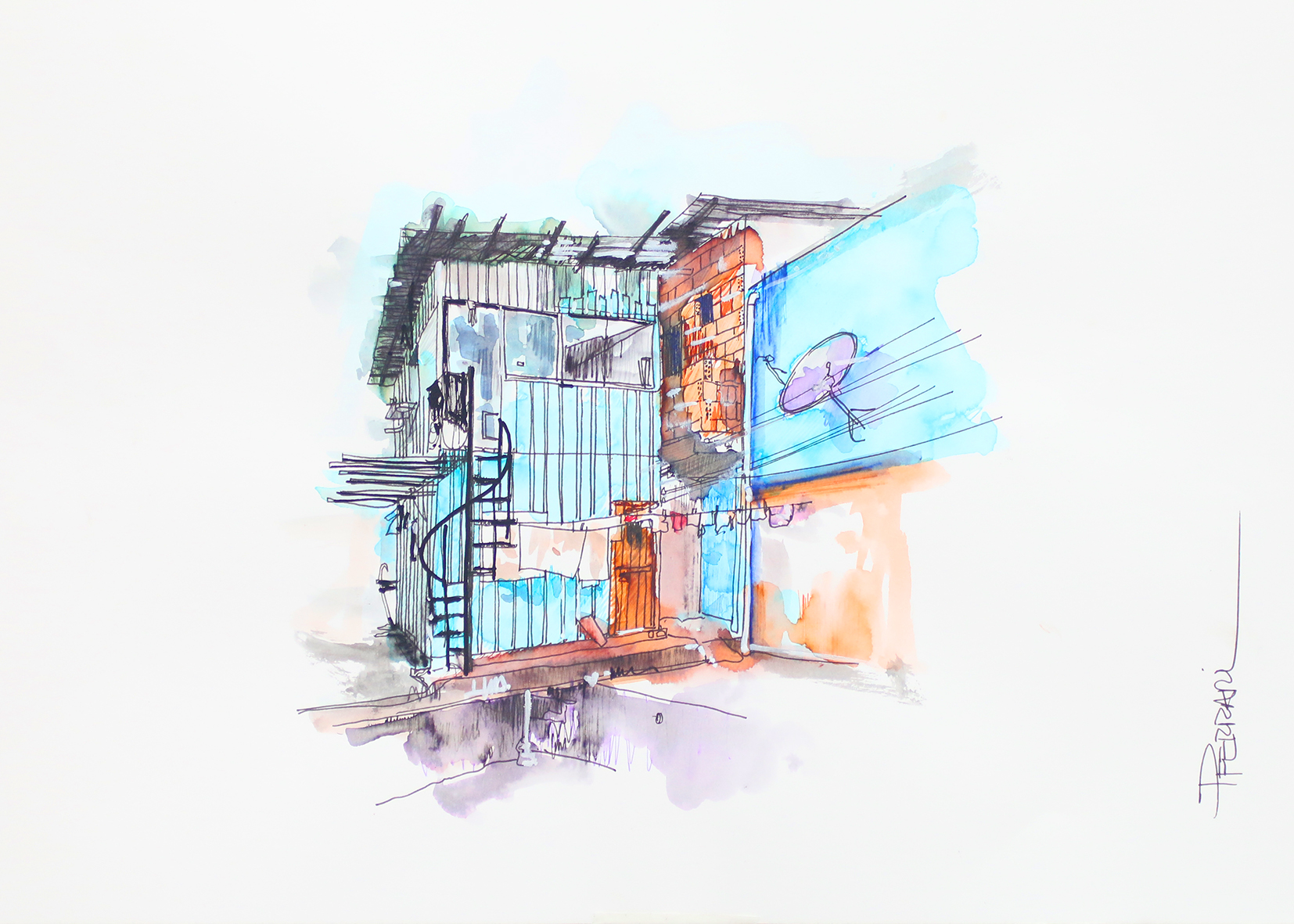 The Other Side - Home, 2018 | Aquerela sobre papel | 30 x 42 cm | R$ 650