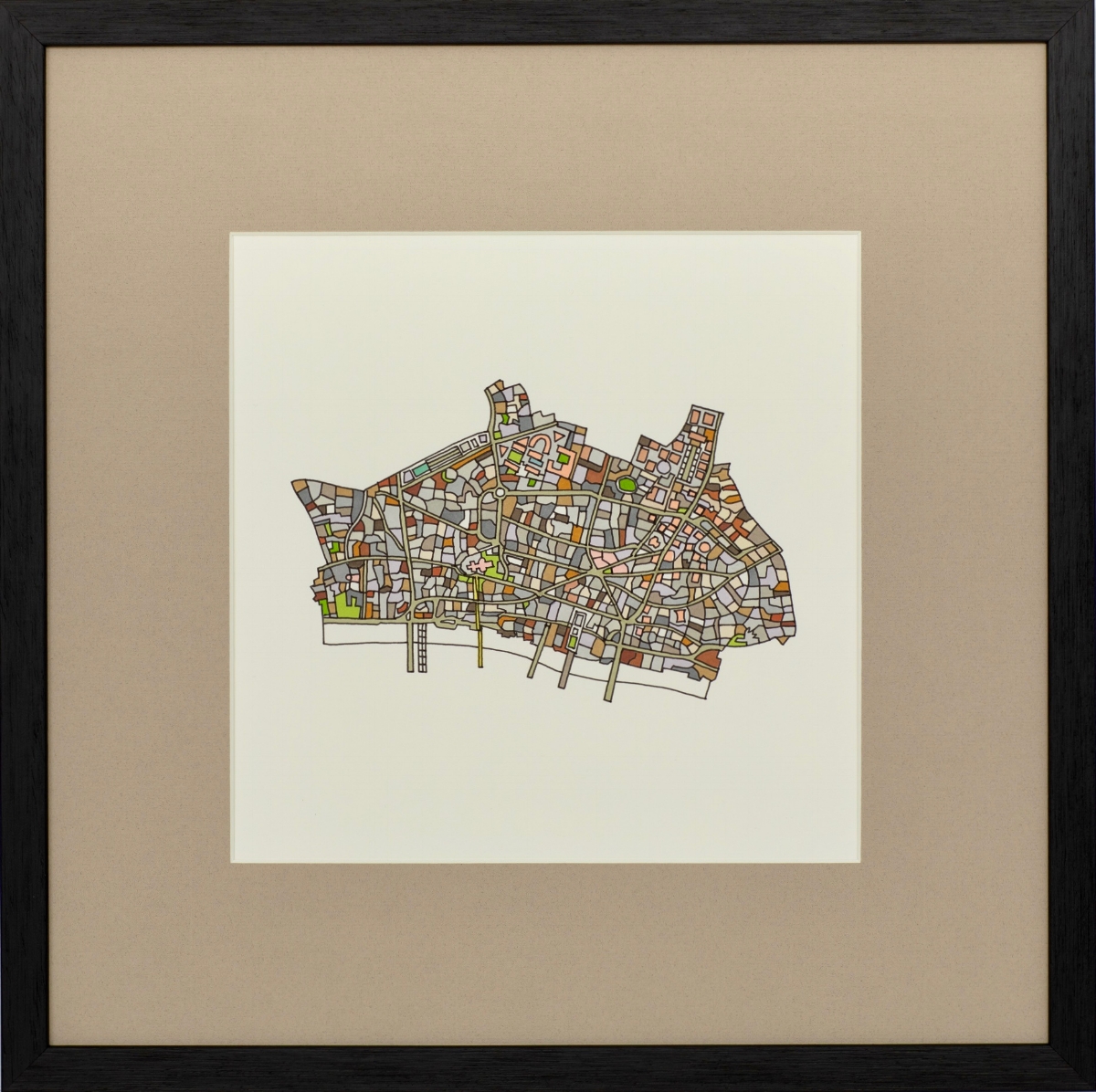 City of London 2018 | Ink on Paper | 44 x 44 cm (framed) | £450