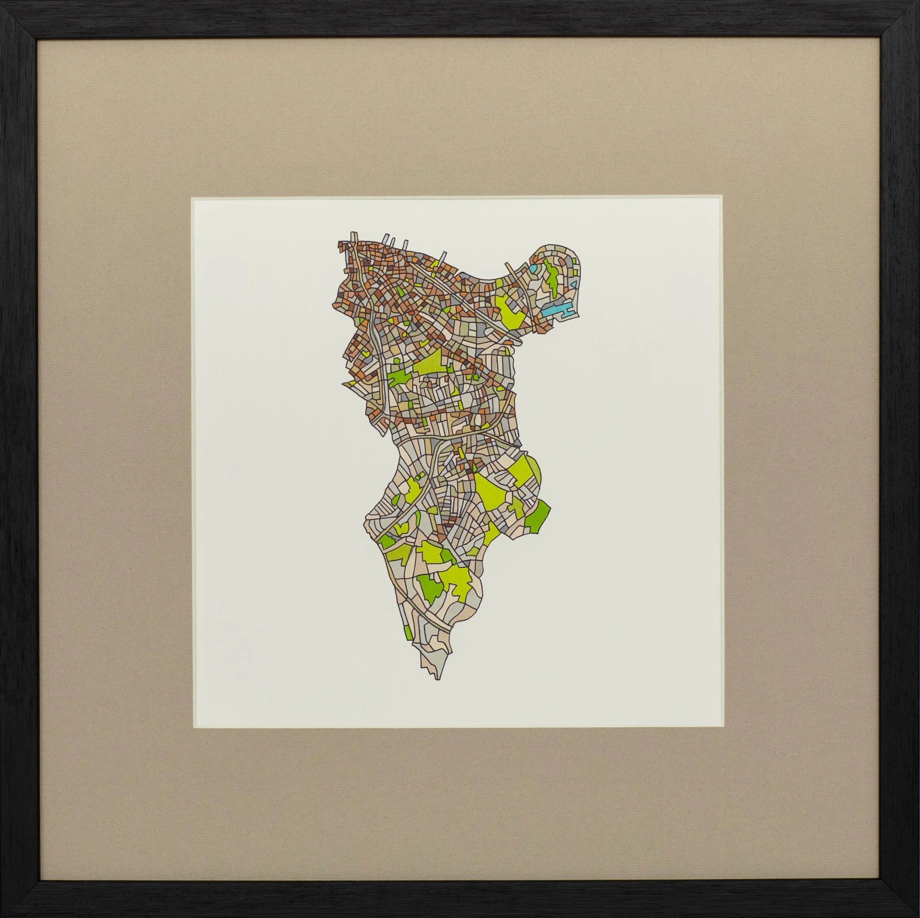London Borough of Southwark, 2018 | Ink on Paper | 44 x 44 cm | £450 (framed)