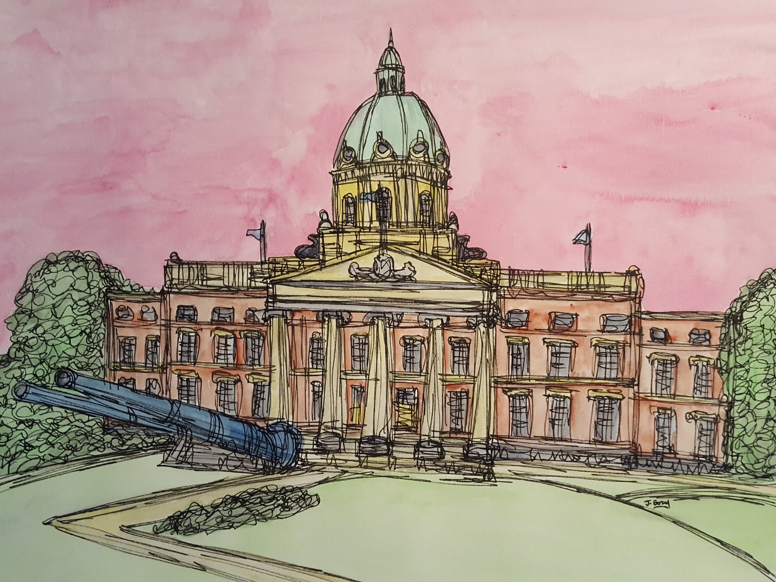 Imperial War Museum, 2018 | Watercolour & Fine liner on paper | 43 x 53 cm | £295