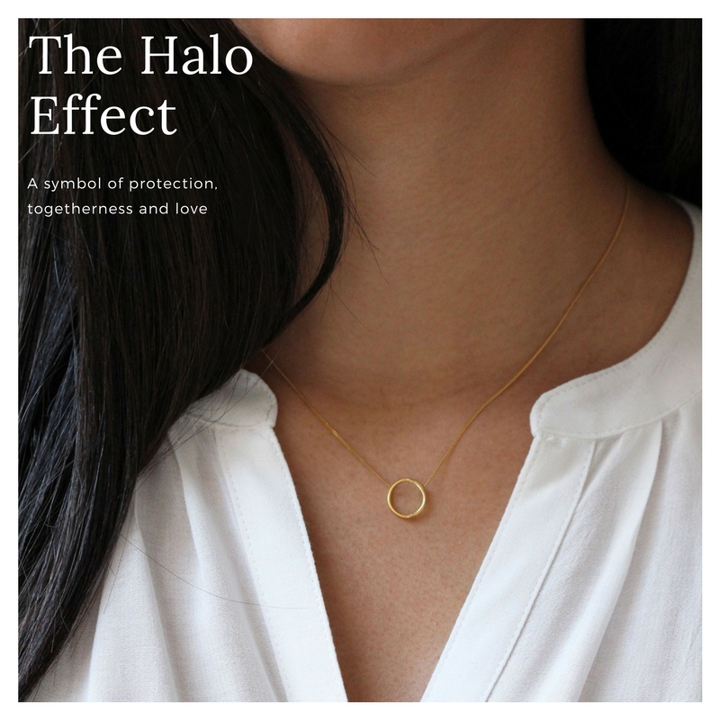 This delicate Halo necklace is simple, elegant and great for everyday styling - from £40