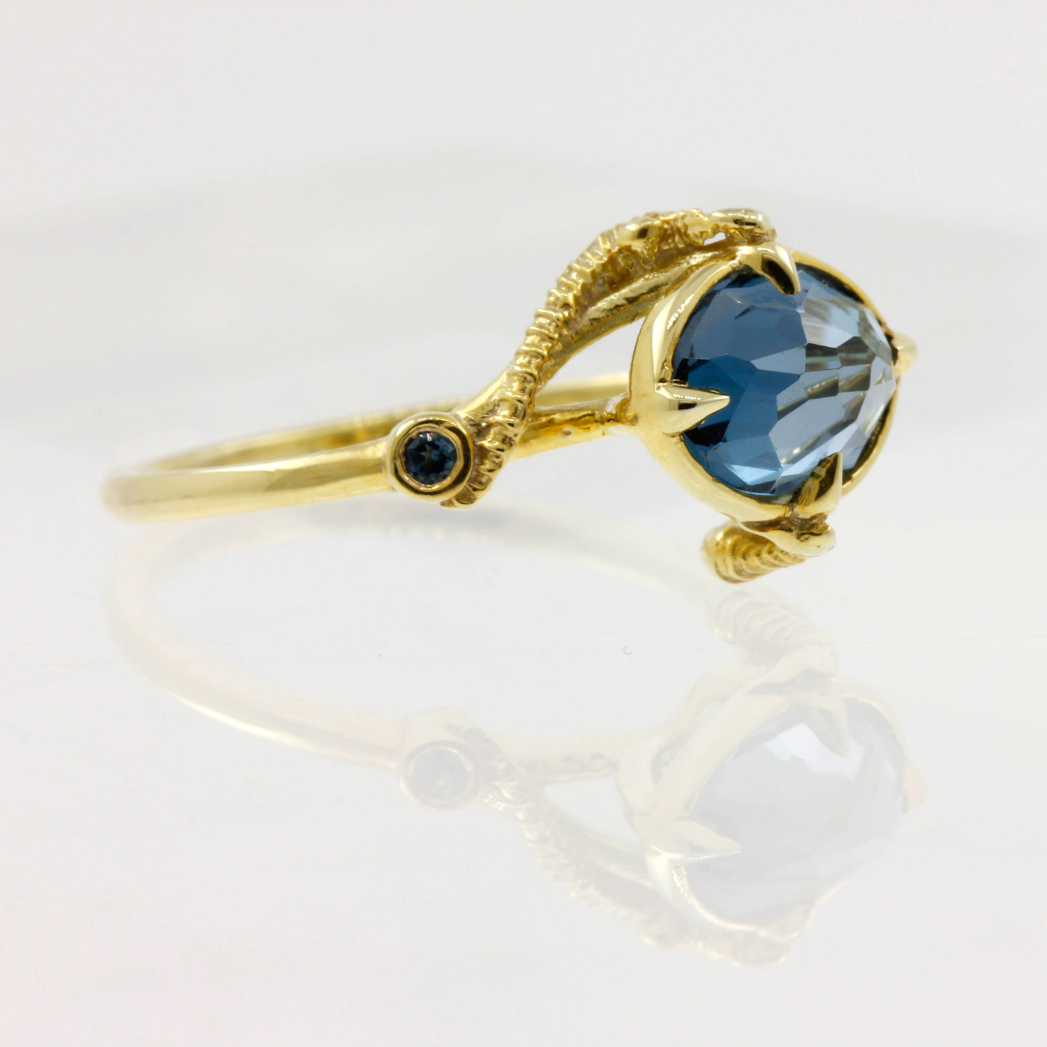 Seahorse Blue Topaz Ring