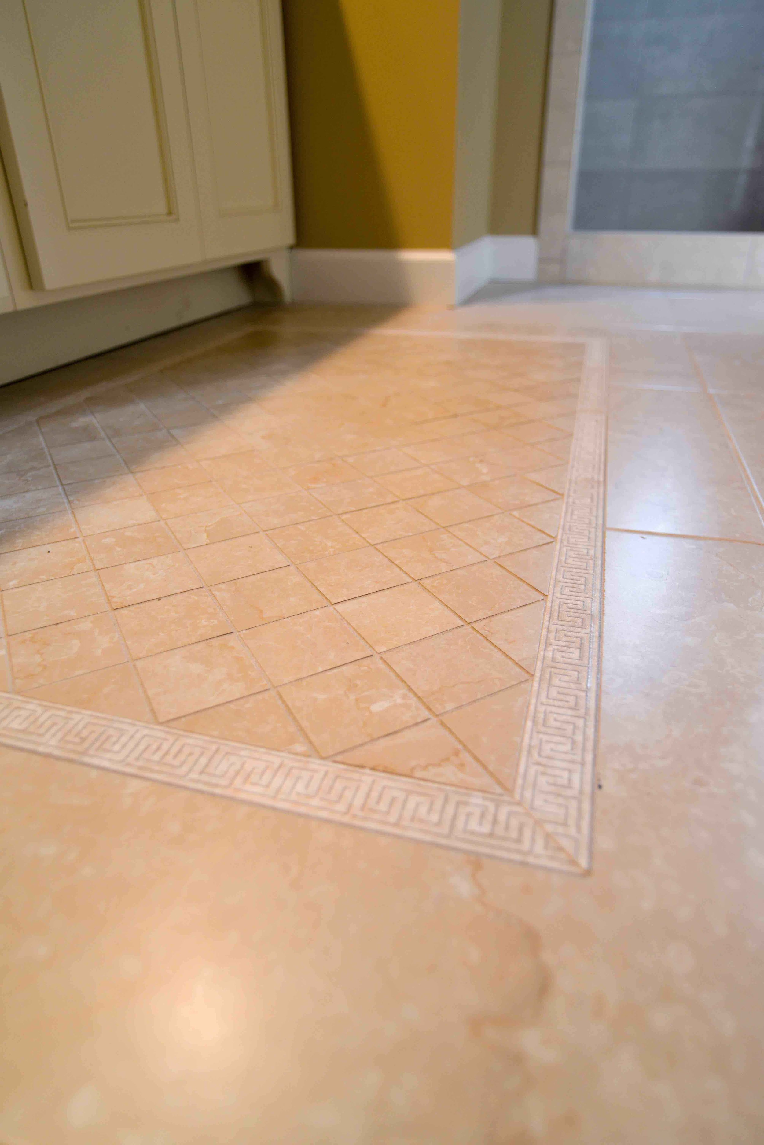 180 Spaces | Interior Design Turnarounds... Master Bath tile "rug" detail