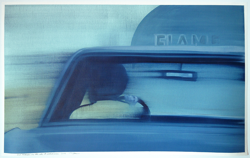 Old Friends On The Way To Supersonic 2, 2014, 90 x 65 cm, Öl auf Papier, CHF 1’200.–