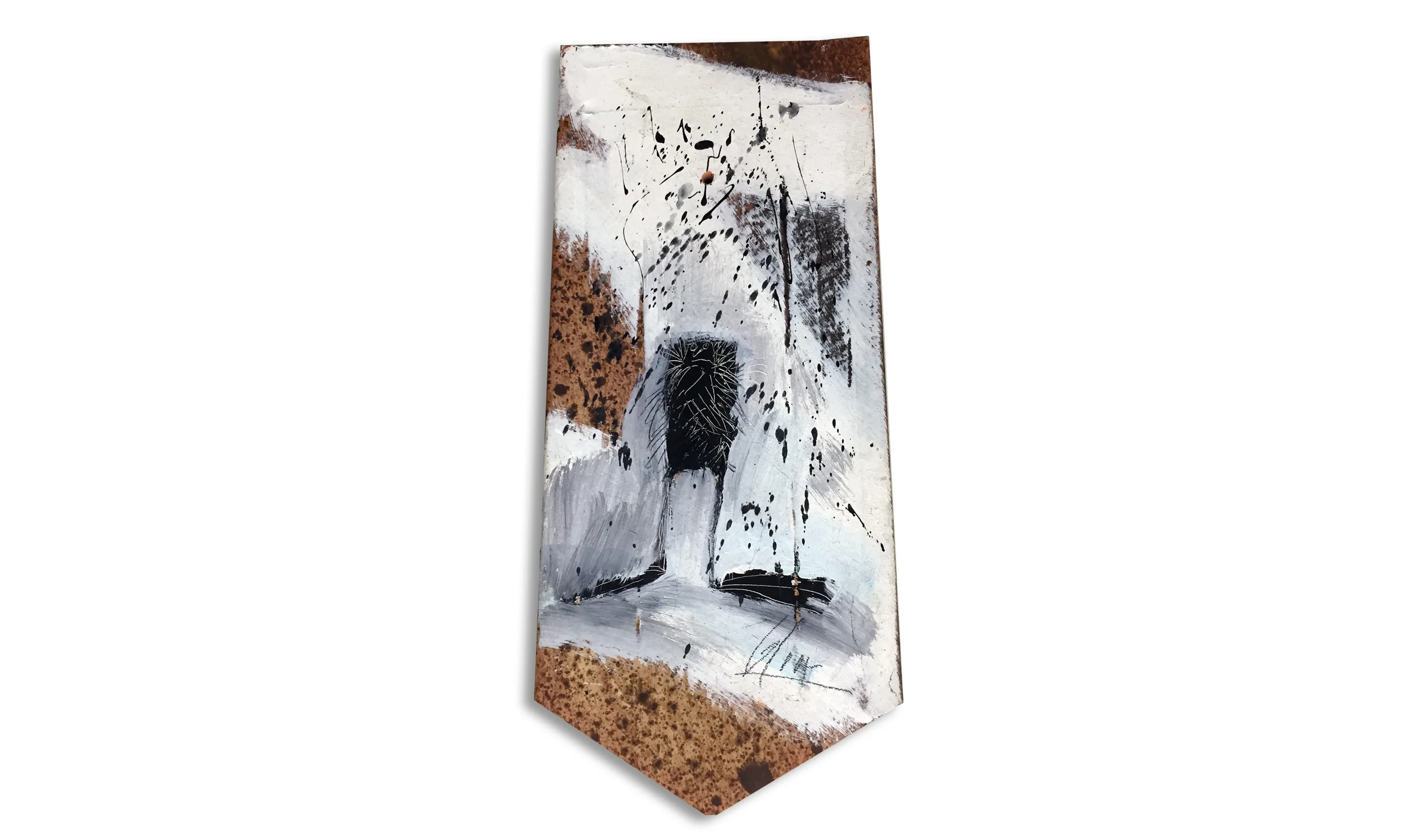 Dachziegel 4, 2008, 39 x 16.5 cm, Acryl auf Ziegelstein