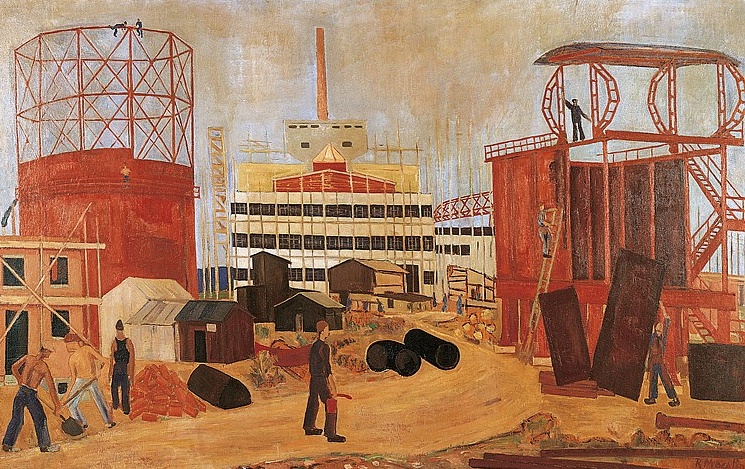 Das neue Gaswerk im Bau, 1931, Copyright: Galerie Carzaniga, Basel