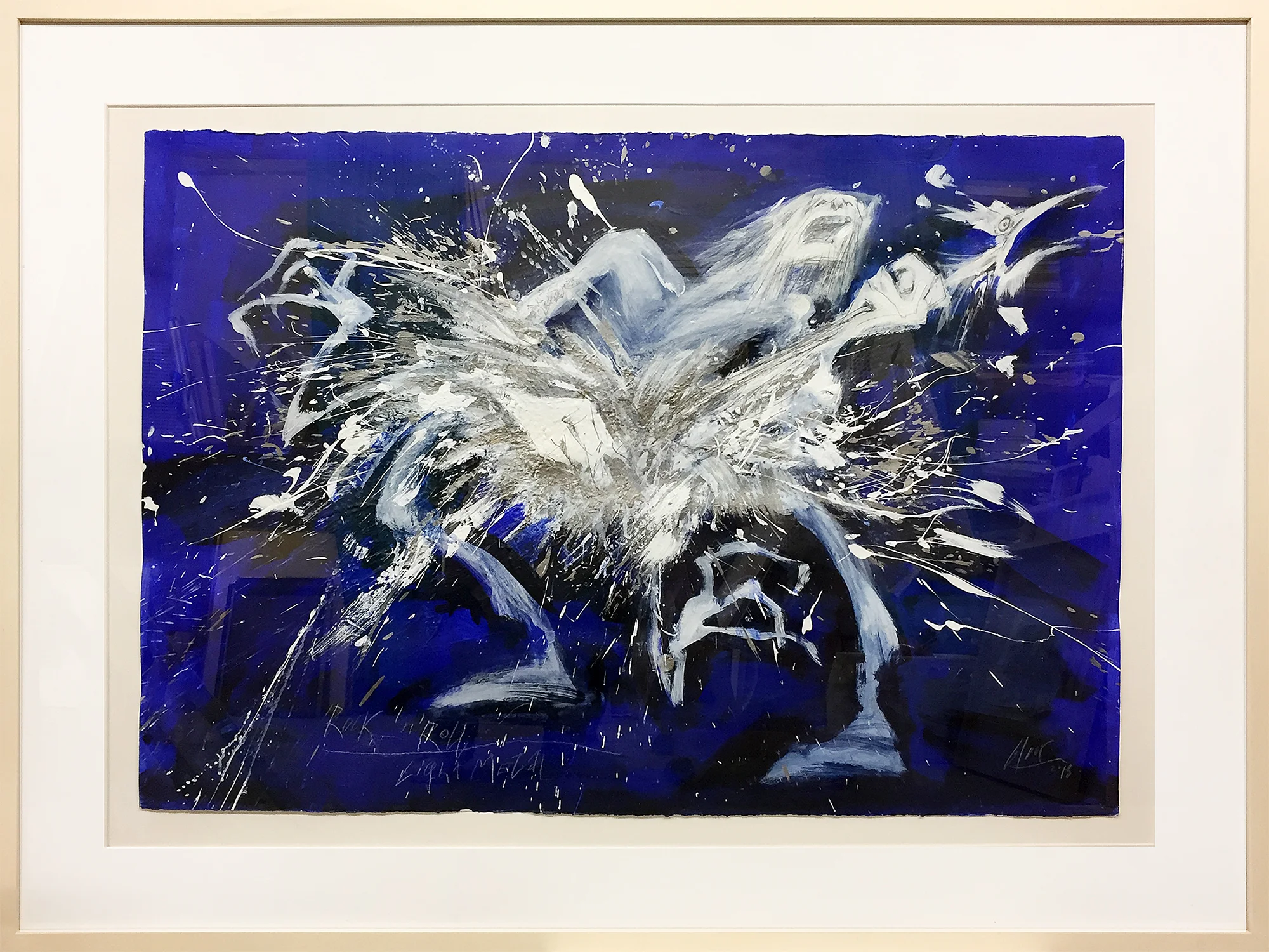 Rockstar, 2015, Mischtechnik auf Büttenpapier, ca. 70 x 50, Holzrahmen, Rahmenmass ca. 120 x 80 cm