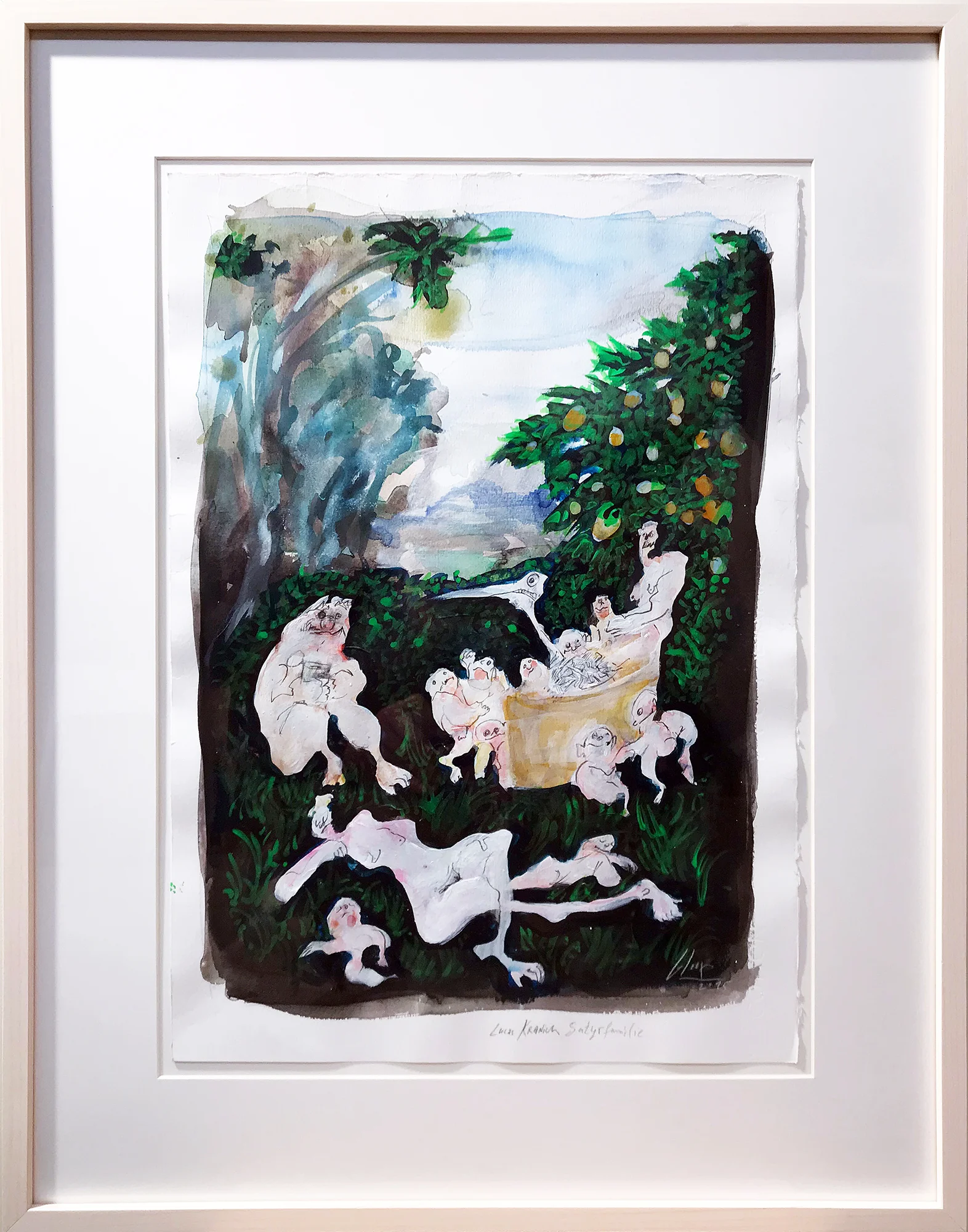 Lukas Kranach d.Ä., 2015, Mischtechnik auf Büttenpapier, 35 x 48 cm, Holzrahmen, Rahmenmass 53 x 68 cm