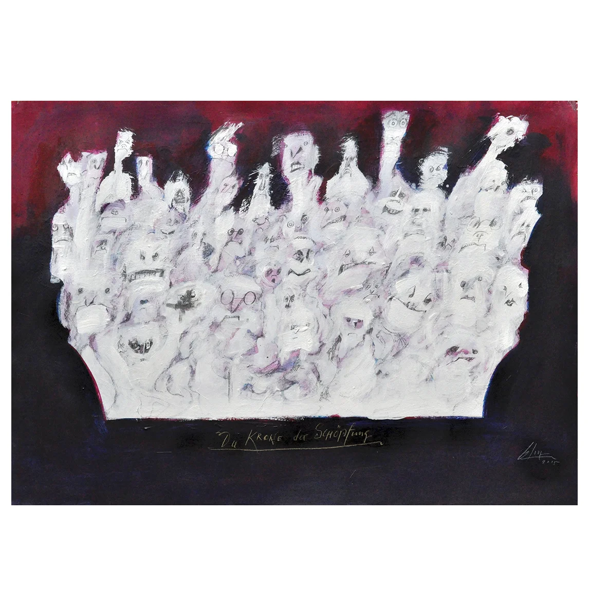 Die Krone der Schöpfung, 2015, Mischtechnik auf Zeichenpapier, 70 x 50 cm, ohne Rahmen