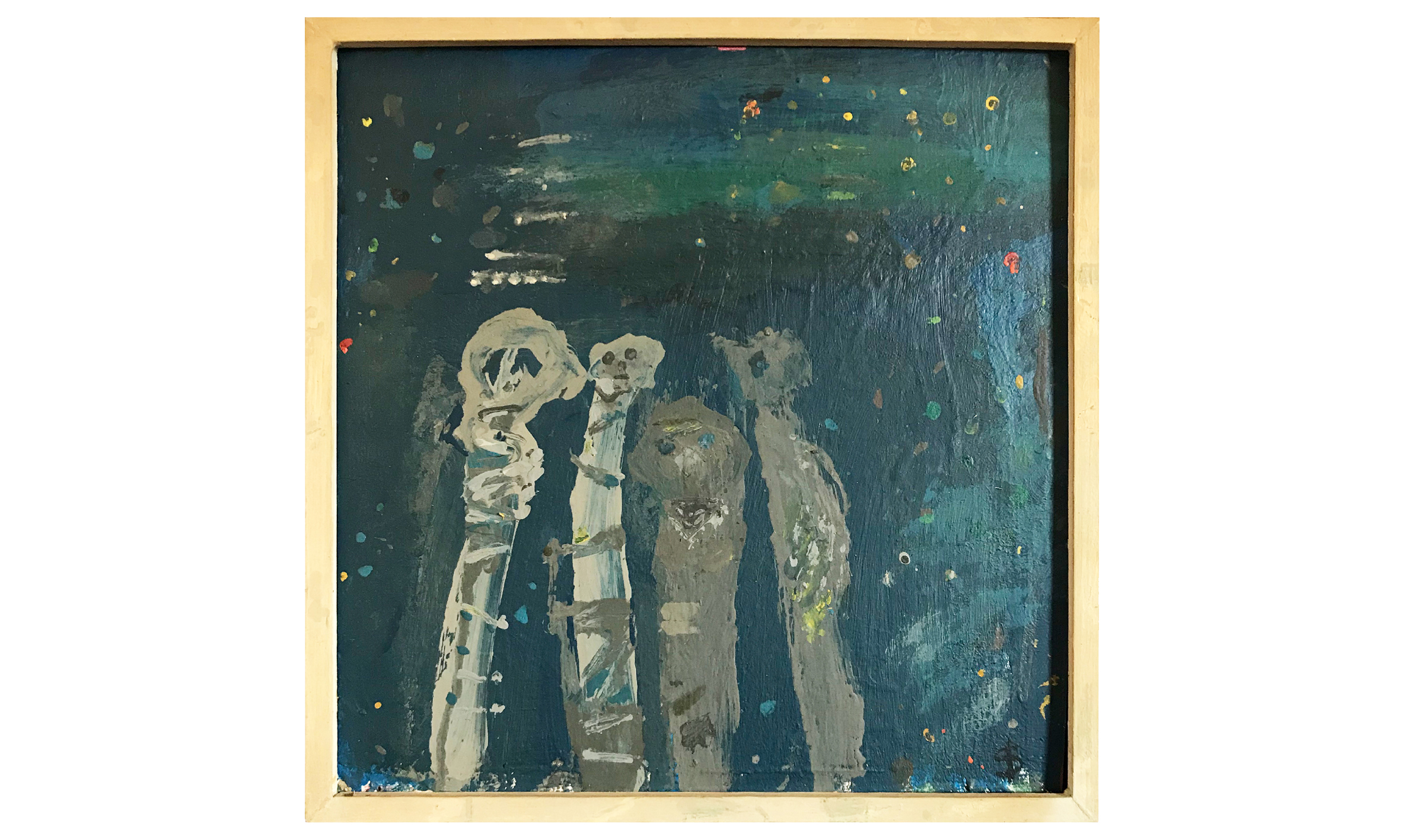 Ohne Titel, 1984, 24 x 24 cm, Dispersion auf Karton, Gerahmt Holzrahmen, CHF 580.–