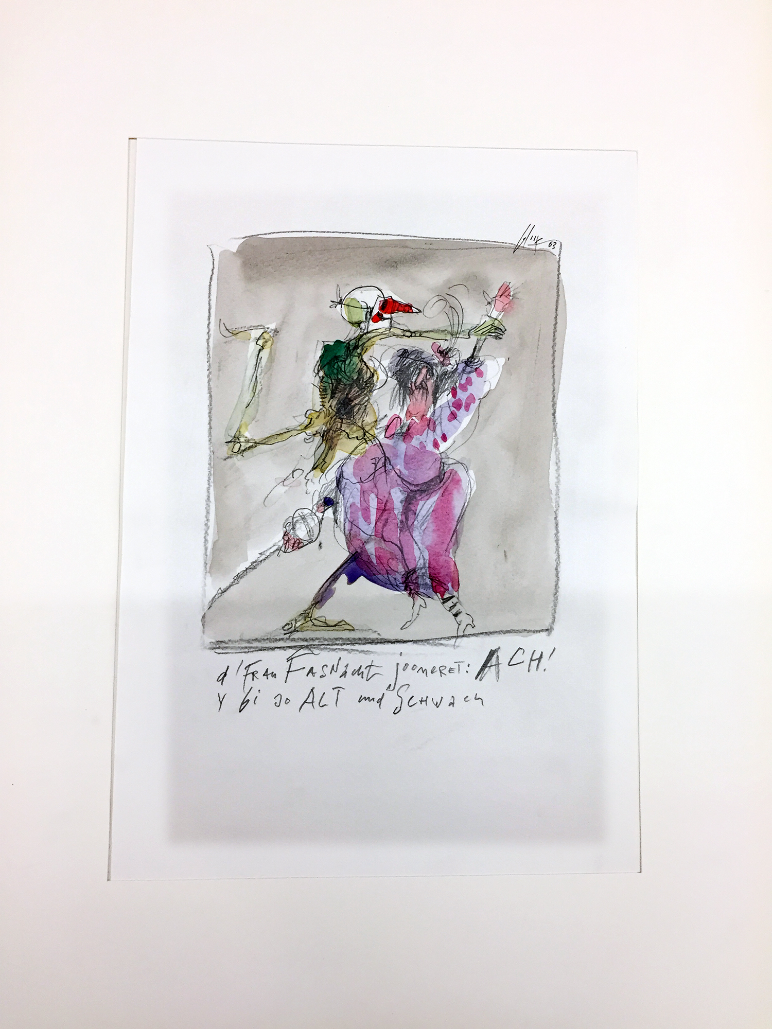 Basler Totentanz, 2003, Mischtechnik auf Zeichenpapier, 20 x 28 cm, ohne Rahmen