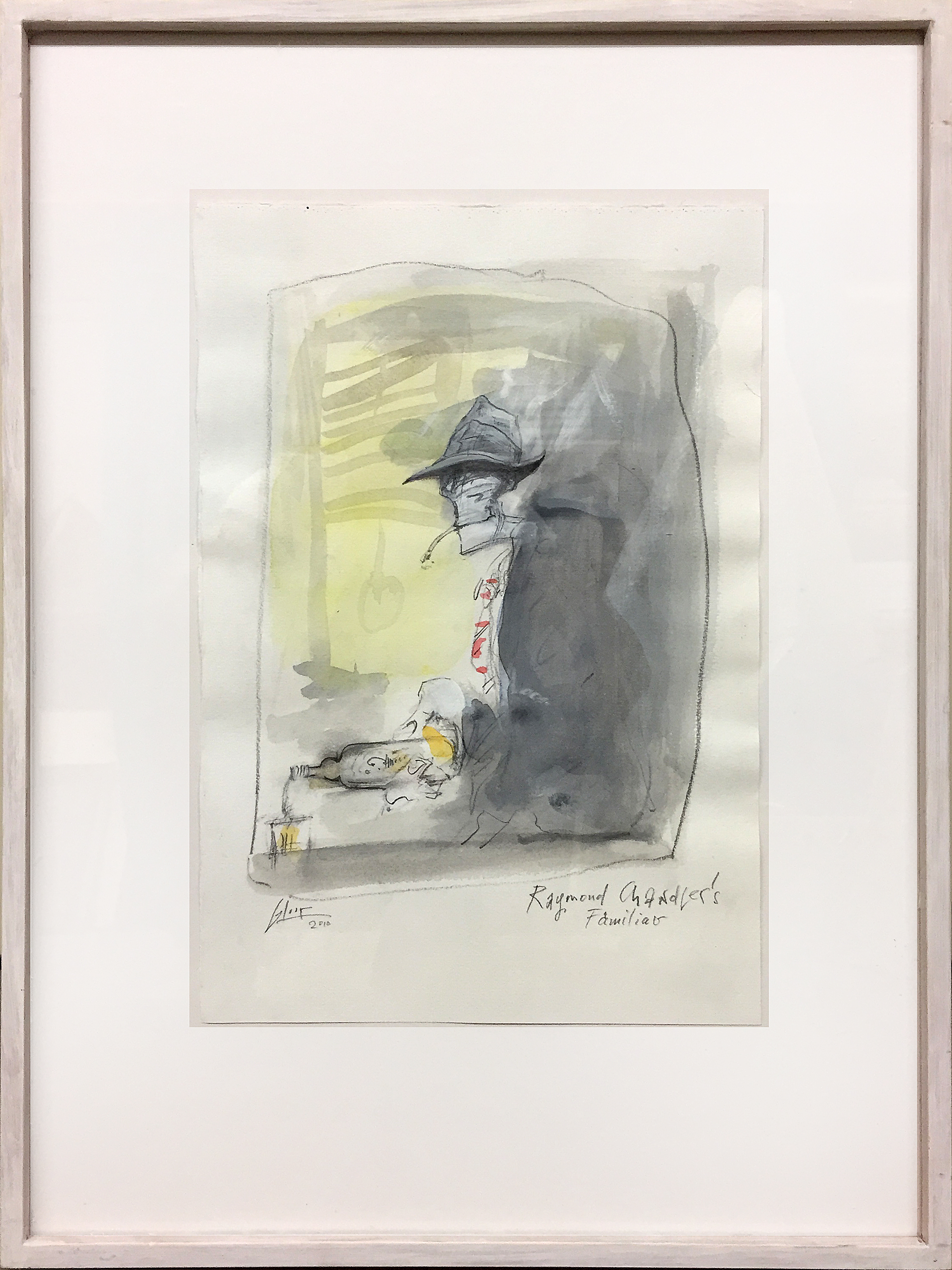 Raymond Chandler Familiar, 2010, Mischtechnik auf Büttenpapier, ca. 22 x 32 cm