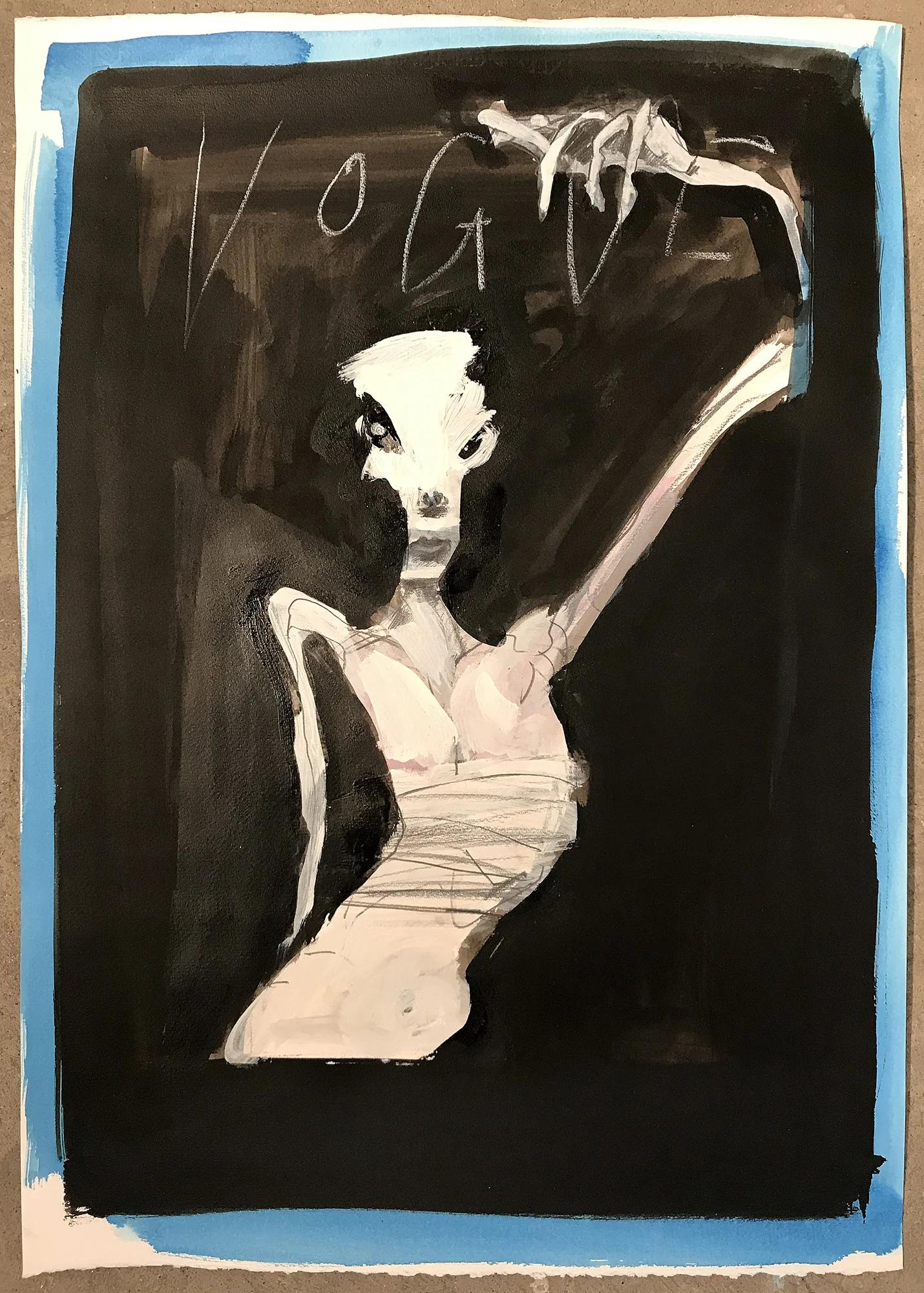 Vogue 2, 2003, Mischtechnik auf Büttenpapier, 50 x 70 cm, ohne Rahmen