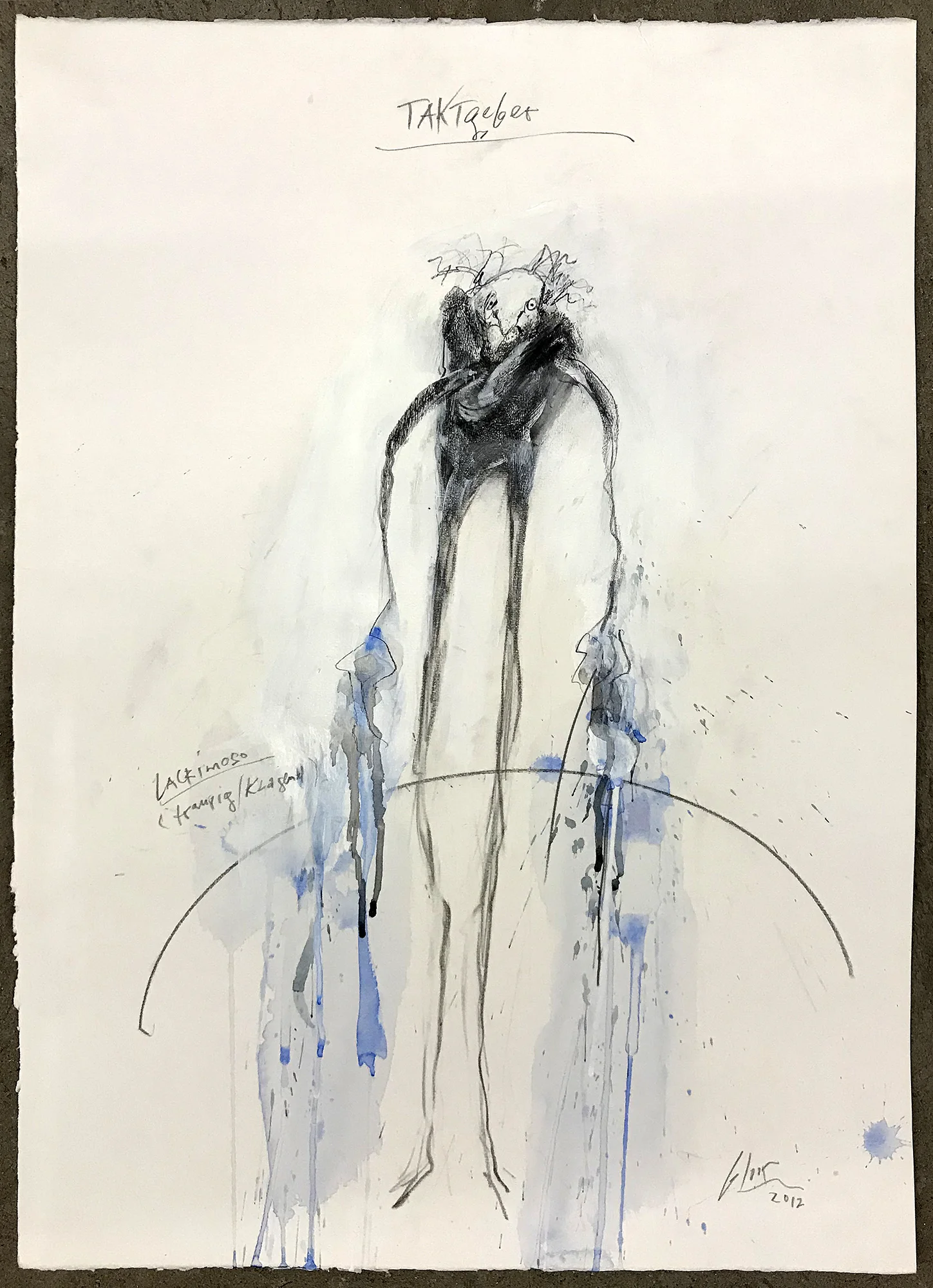 Taktgeber / Lagrimoso, 2012, Mischtechnik auf Büttenpapier, ca. 40 x 60, ohne Rahmen