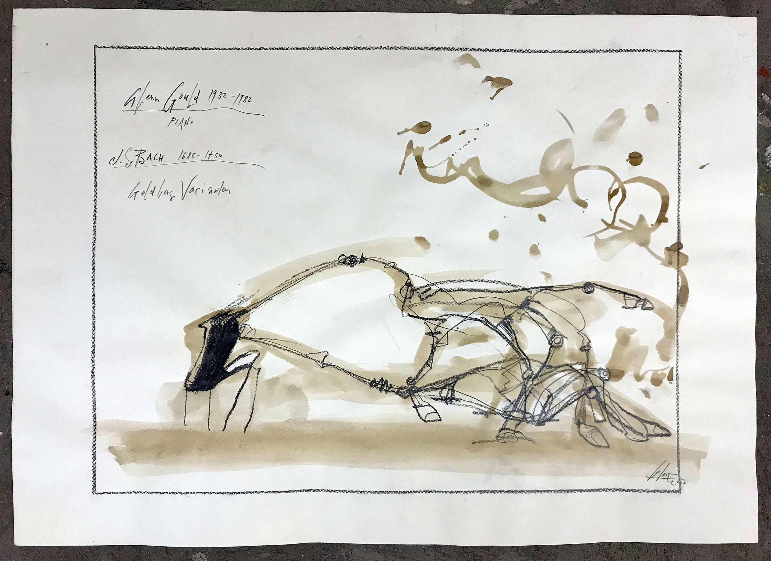 Goldberg Variationen, 2011, Bleistift und Gouache auf Zeichenpapier, 70 x 50, ohne Rahmen