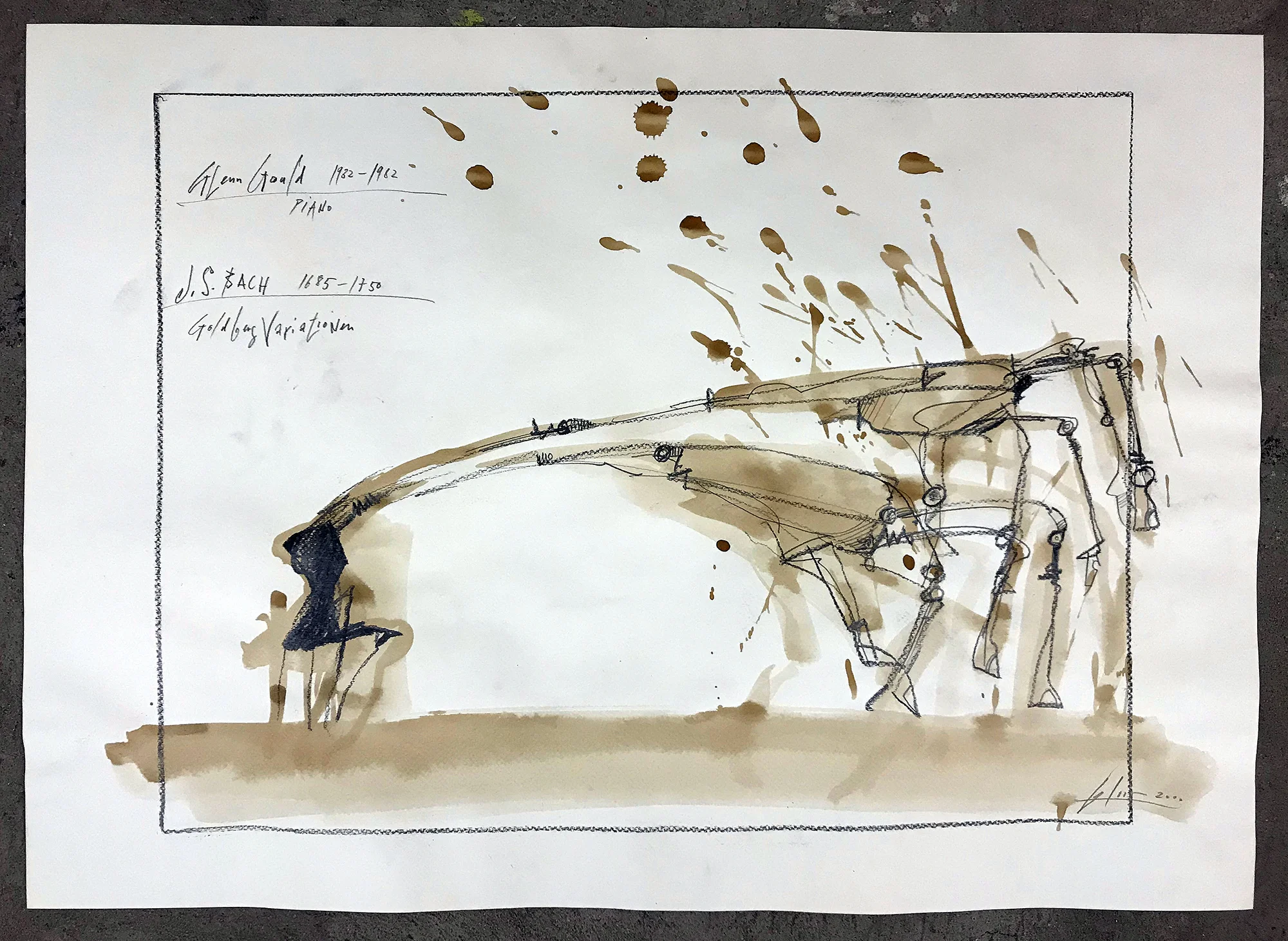 Goldberg Variationen, 2011, Bleistift und Gouache auf Zeichenpapier, 70 x 50, ohne Rahmen
