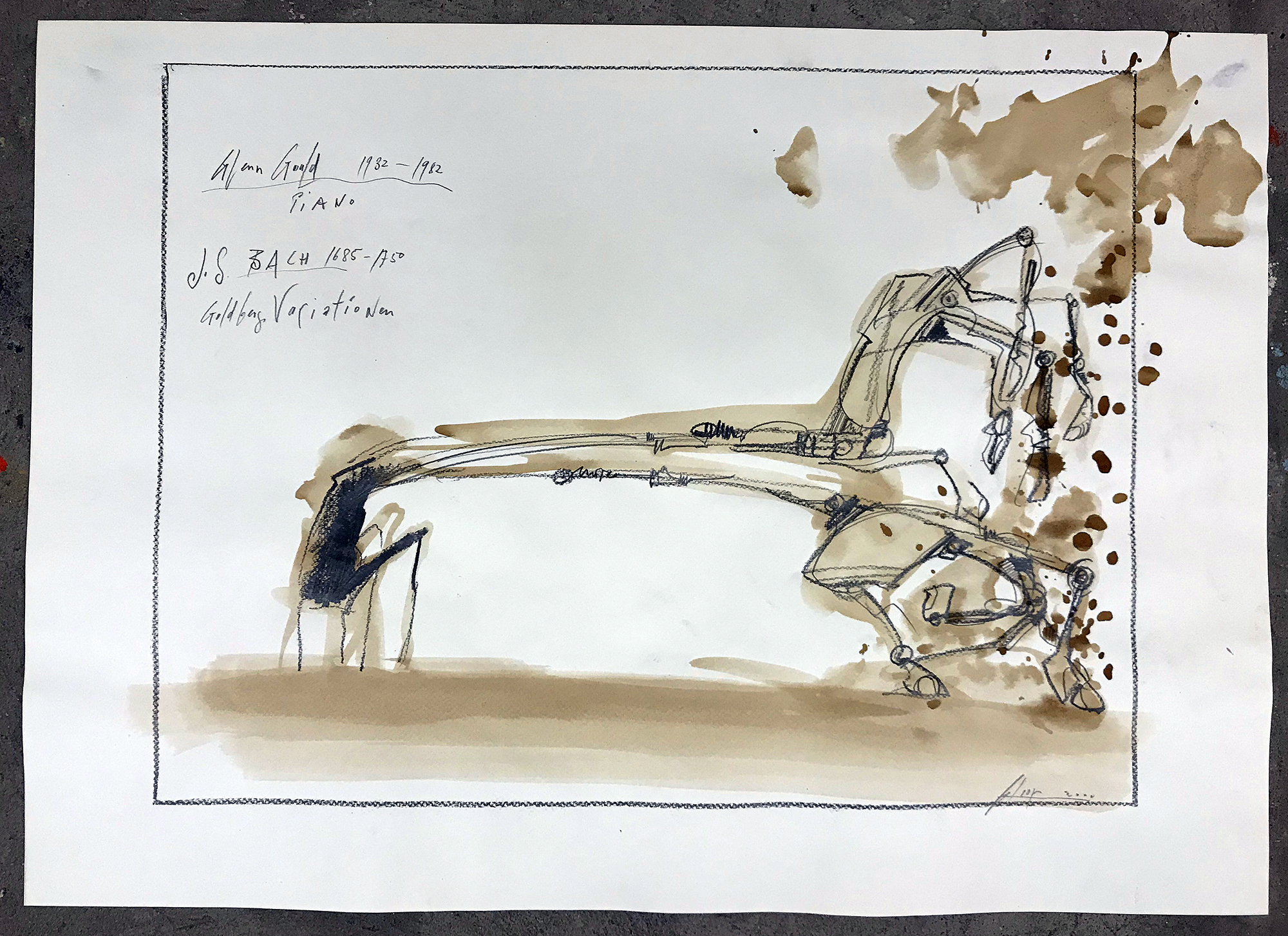 Goldberg Variationen, 2011, Bleistift und Gouache auf Zeichenpapier, 70 x 50, ohne Rahmen