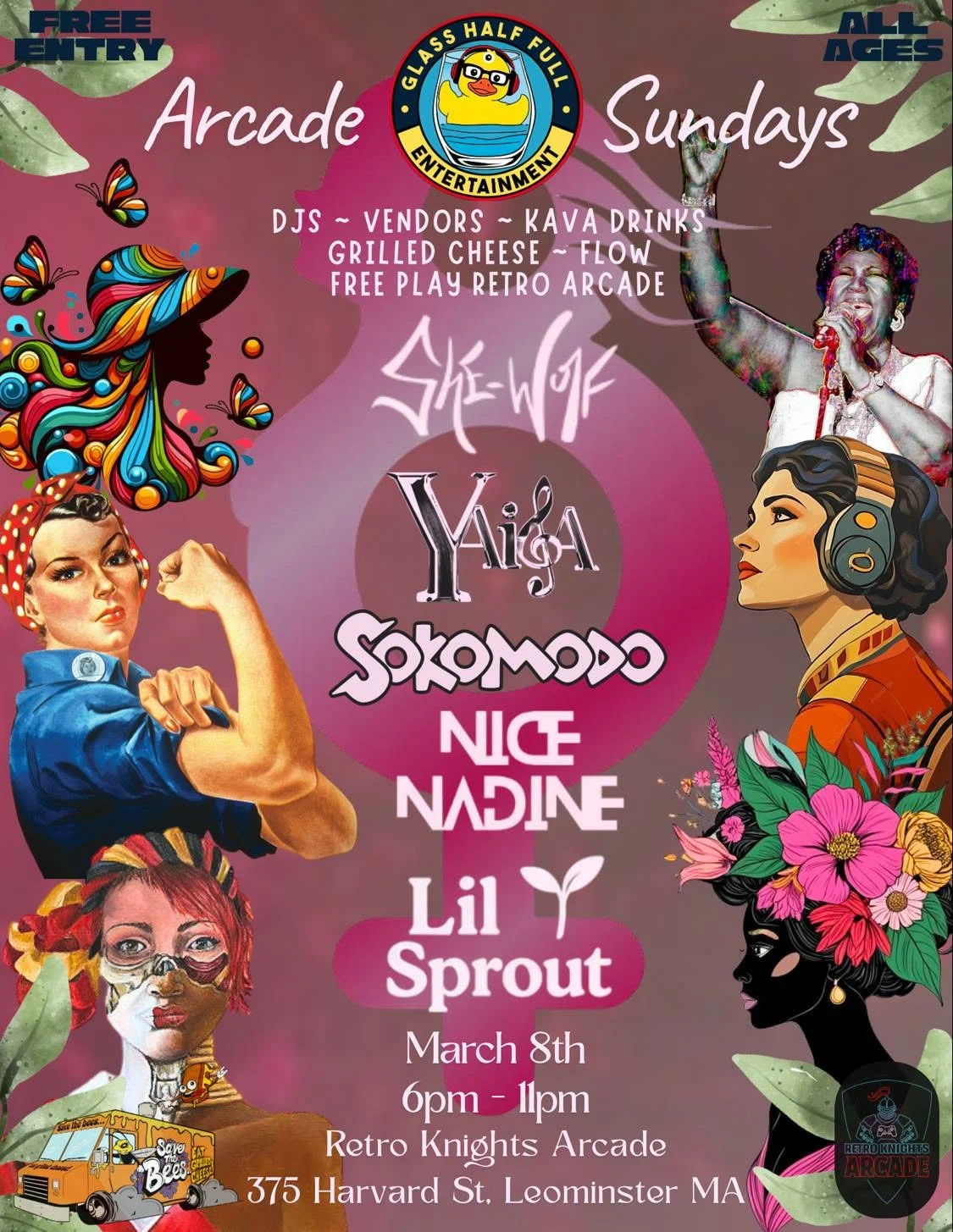 ARCADE SUNDAYS - BY GLASS HALF FULL - LEOMINSTER MA