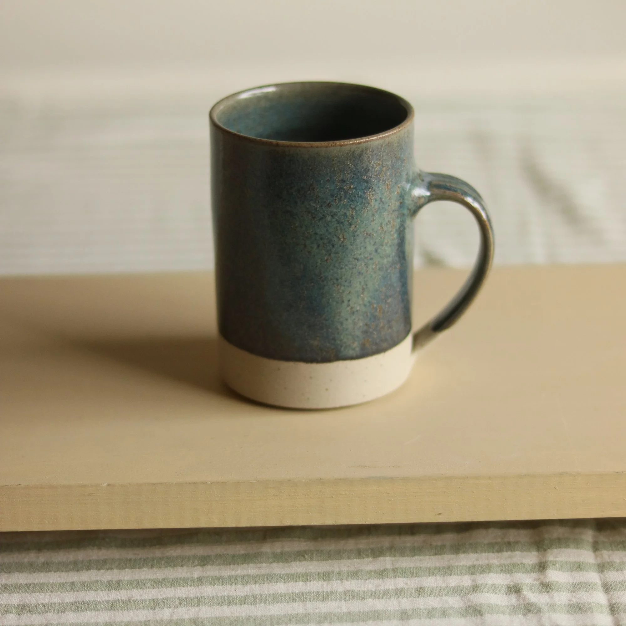 Tall Mug, Flecked Stoneware, Dipped