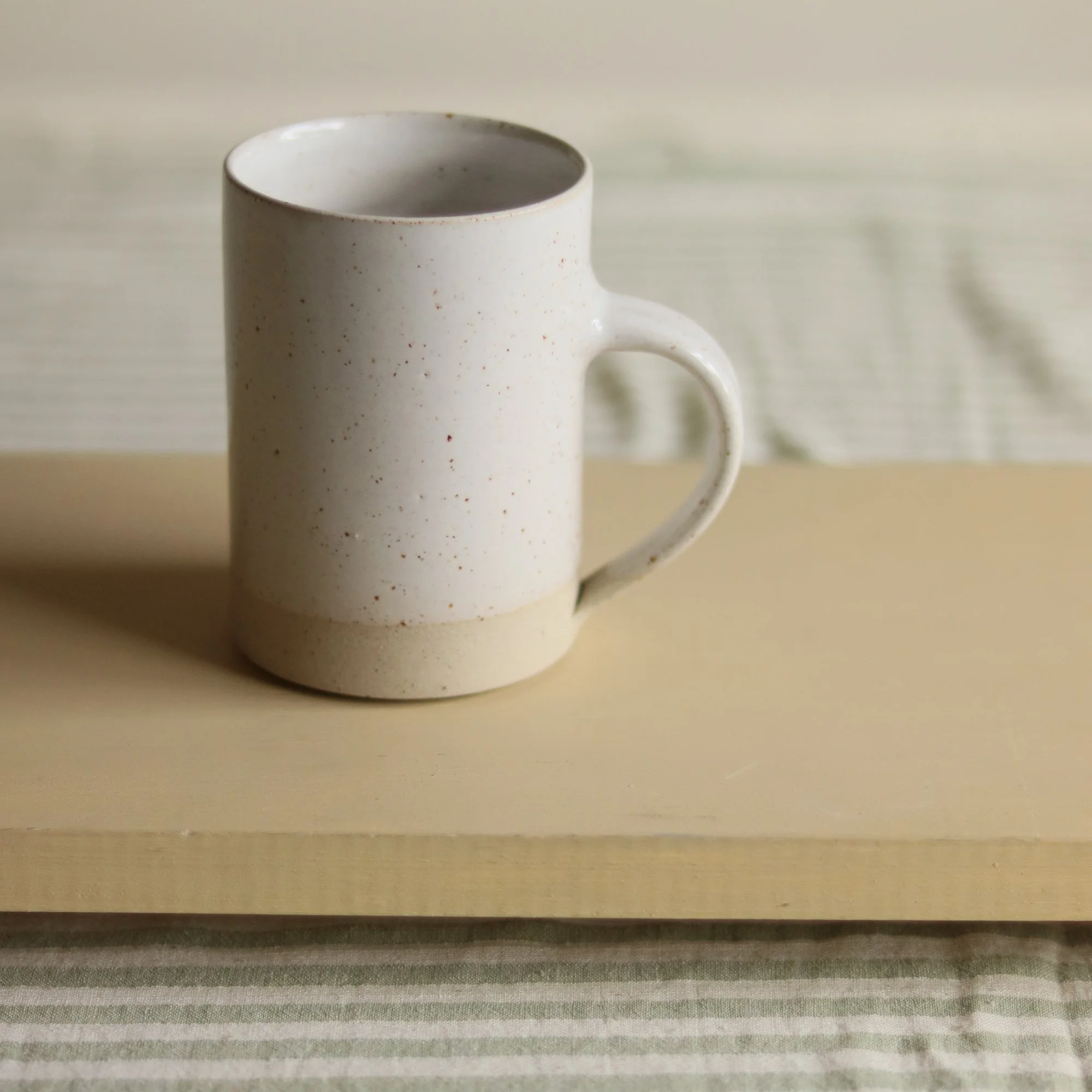 Tall Mug, Flecked Stoneware, Dipped