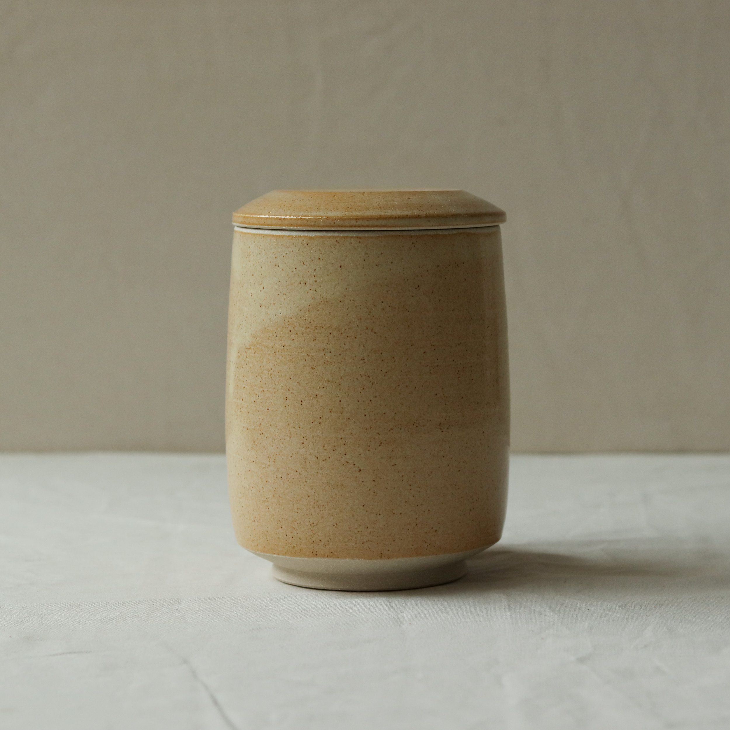 750ml Lidded Jar in Sand, Pale Stoneware -6.jpg