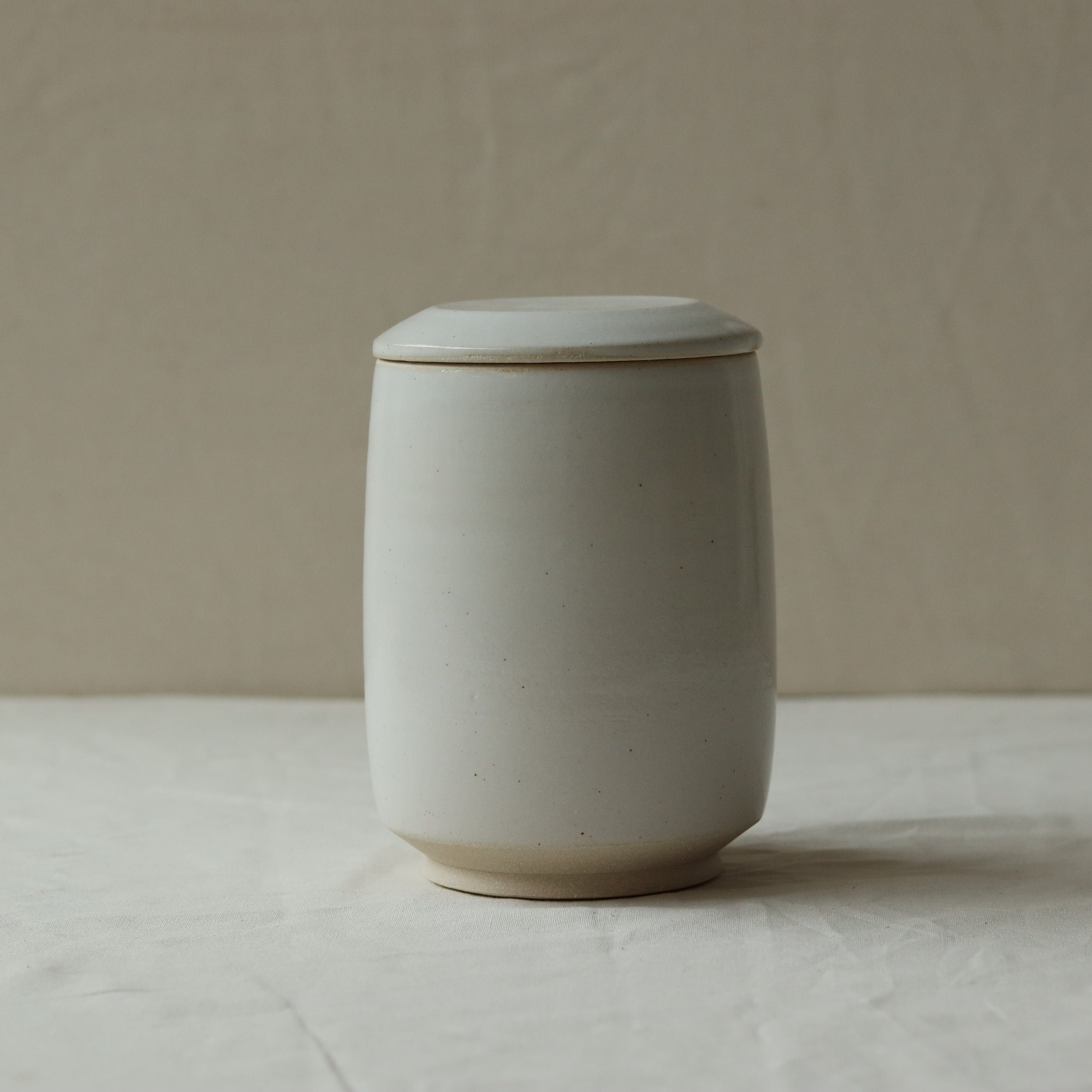 750ml Lidded Jar in Speckled White, Pale Stoneware -8.jpg