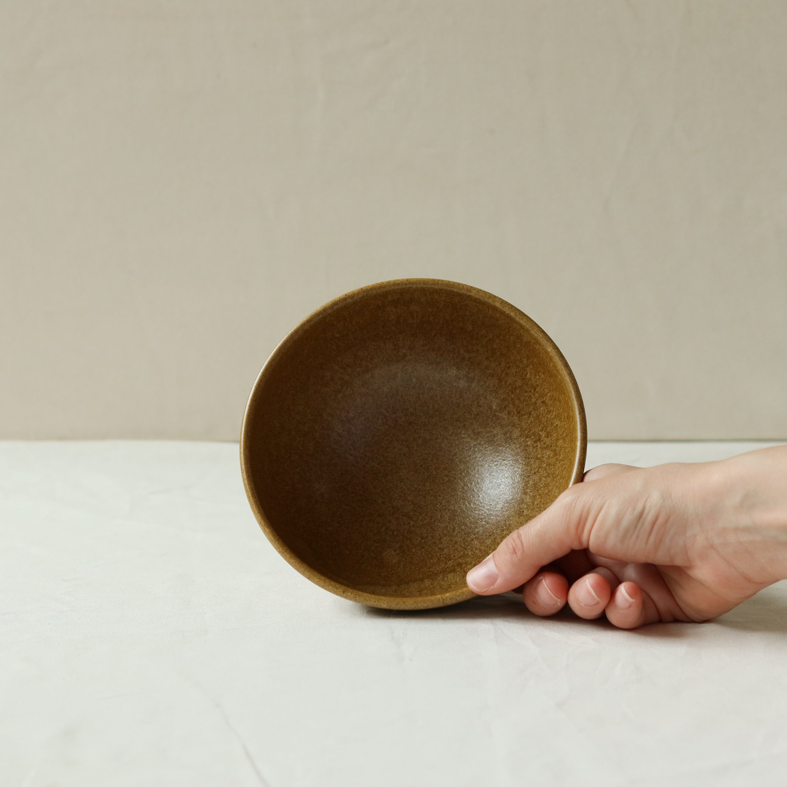 Cereal bowl in Ochre, Flecked Stoneware-3.jpg