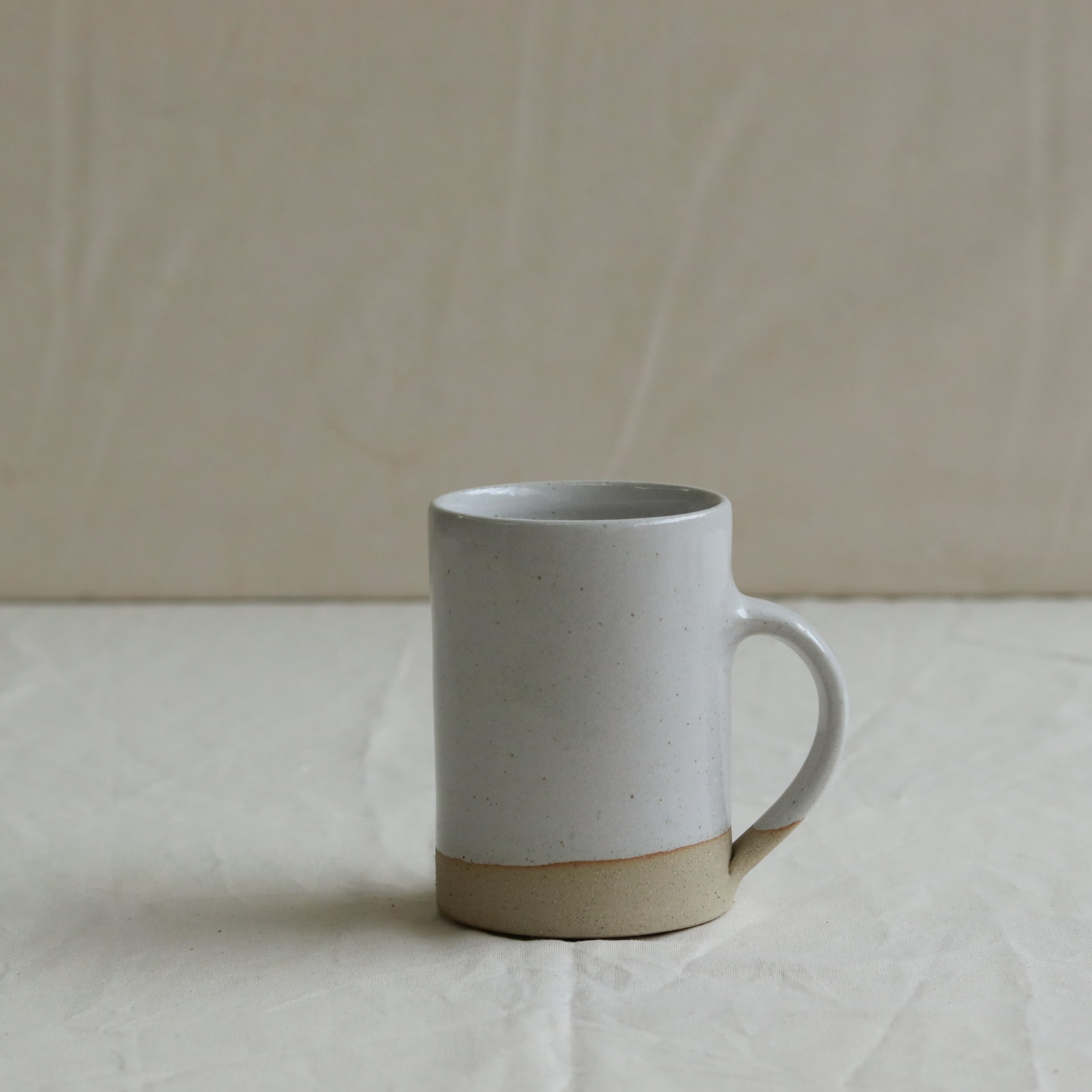 Tall Mug in Tin White, Flecked Stoneware-2.jpg