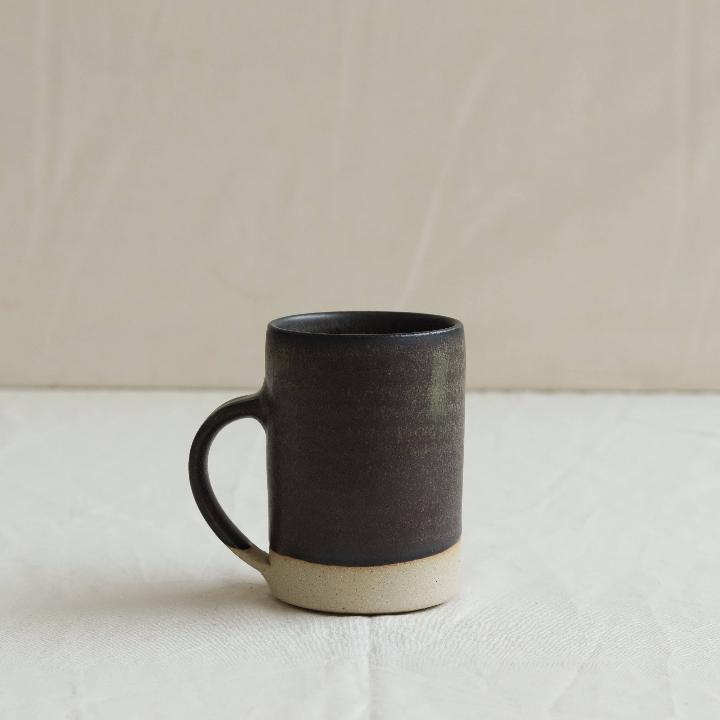 Tall Mug in Charcoal, Flecked Stoneware Dipped-1.jpg