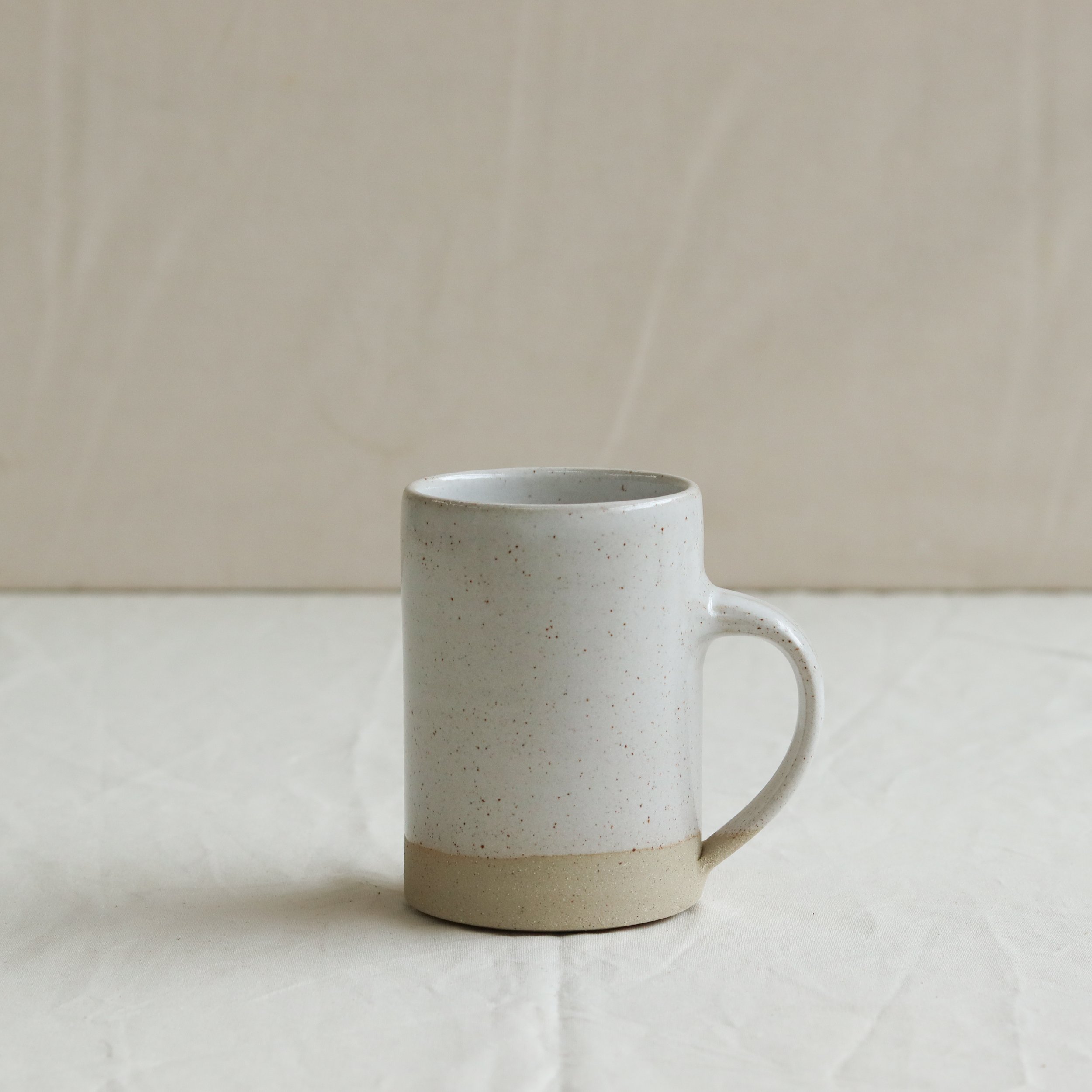Tall Mug in Speckled White, Flecked Stoneware-6.jpg