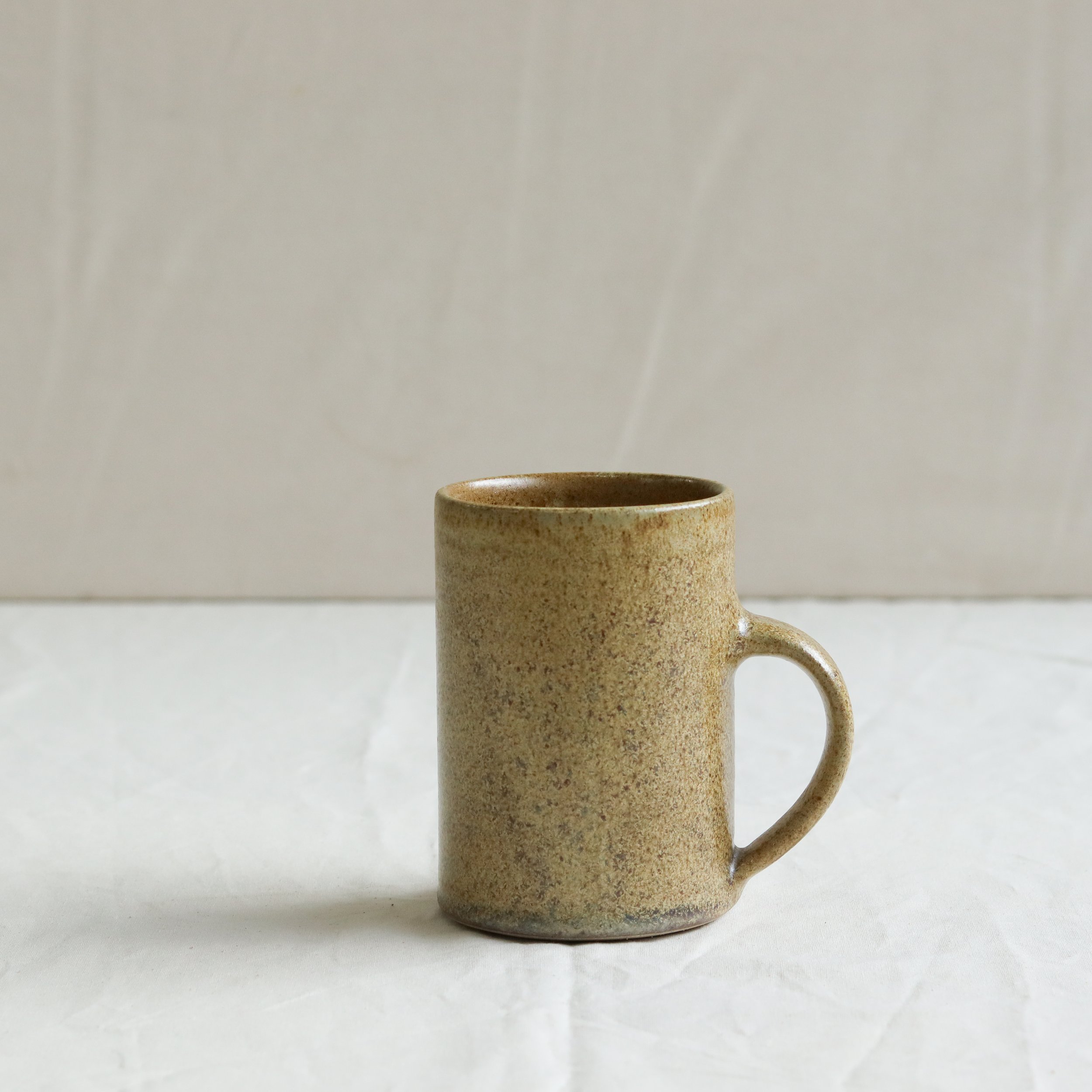 Tall Mug in Ochre, Flecked Stoneware-4.jpg