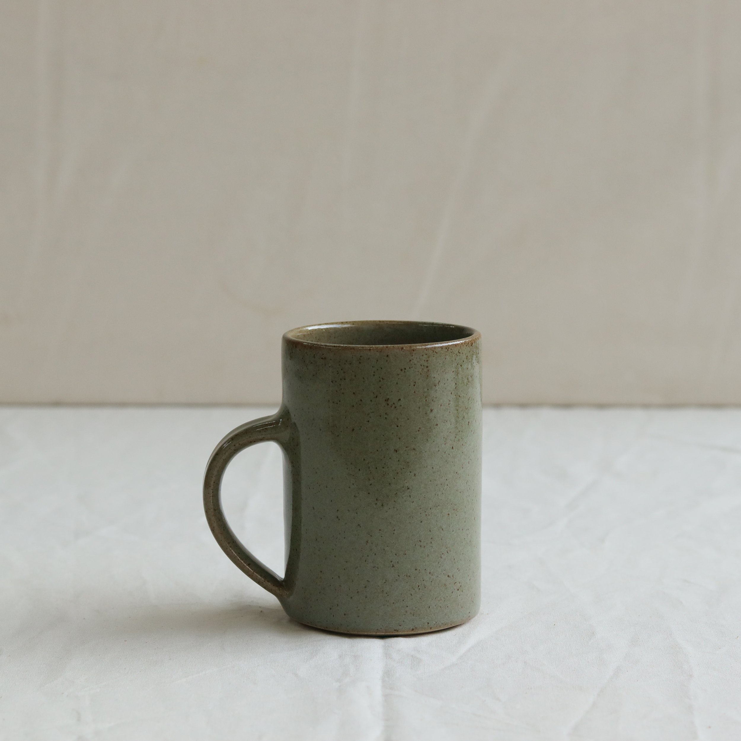 Tall Mug in Olive, Flecked Stoneware-2.jpg