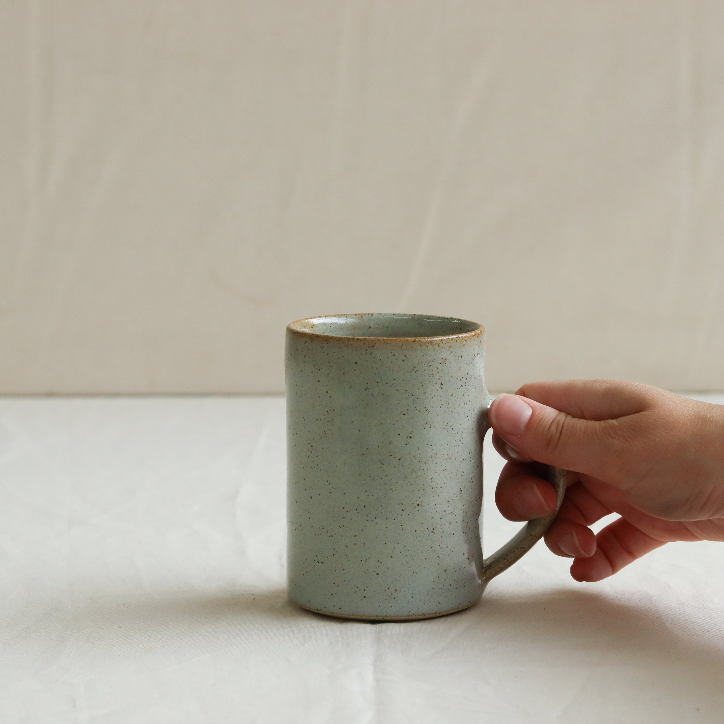 Tall Mug in Powder, Flecked Stoneware-3.jpg