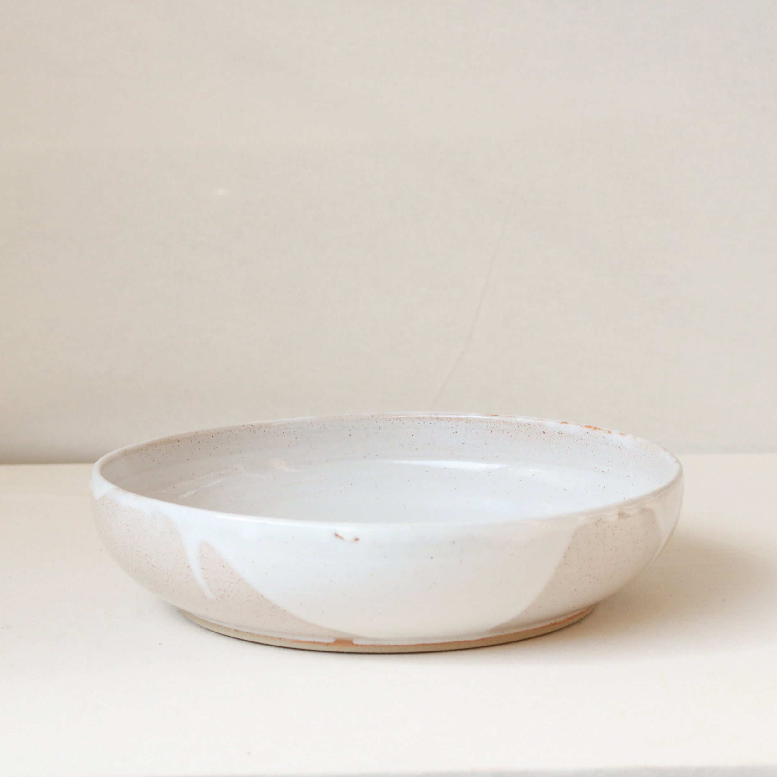 Serving Bowl in Speckled White, Flecked Stoneware-3.jpg