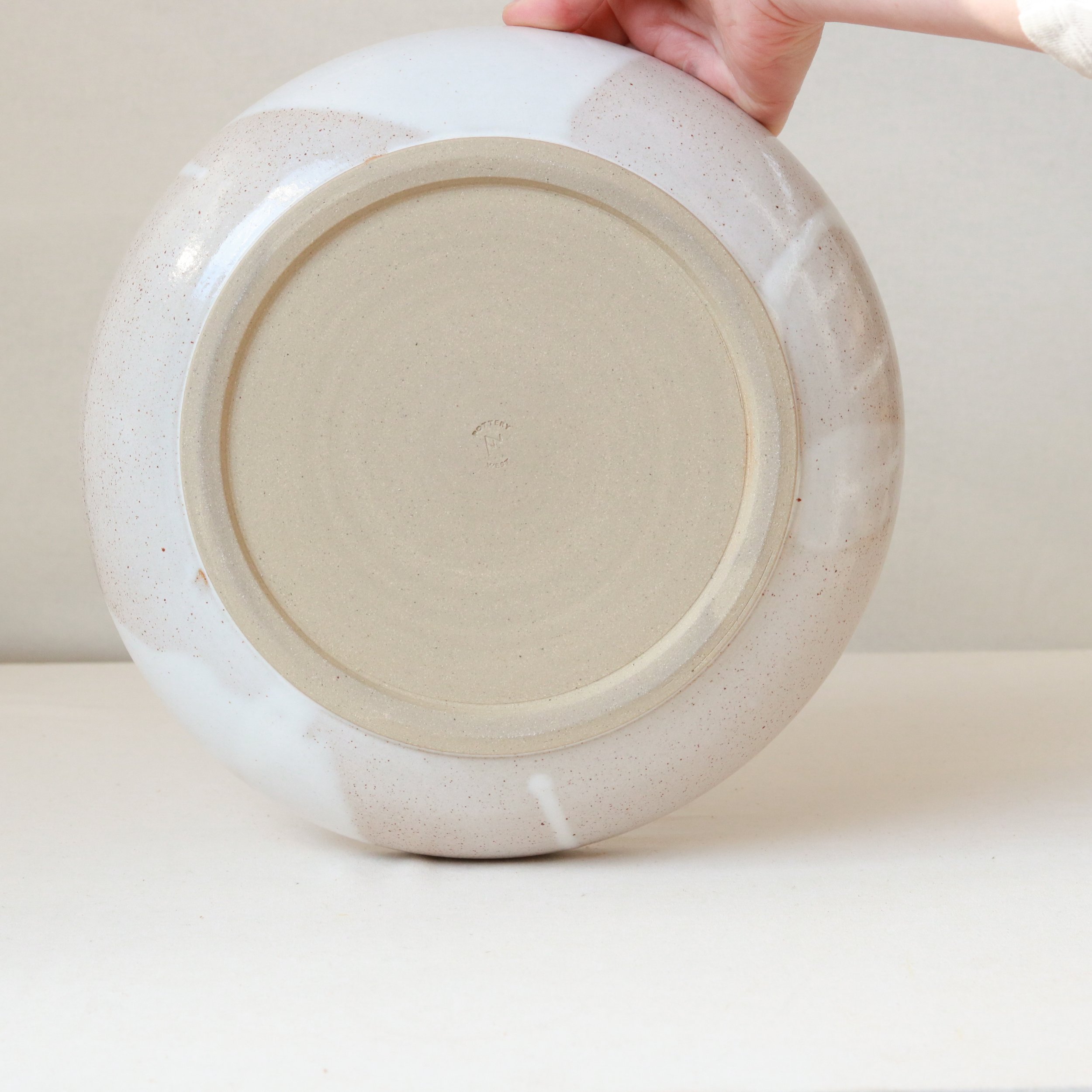 Serving Bowl in Speckled White, Flecked Stoneware-1.jpg