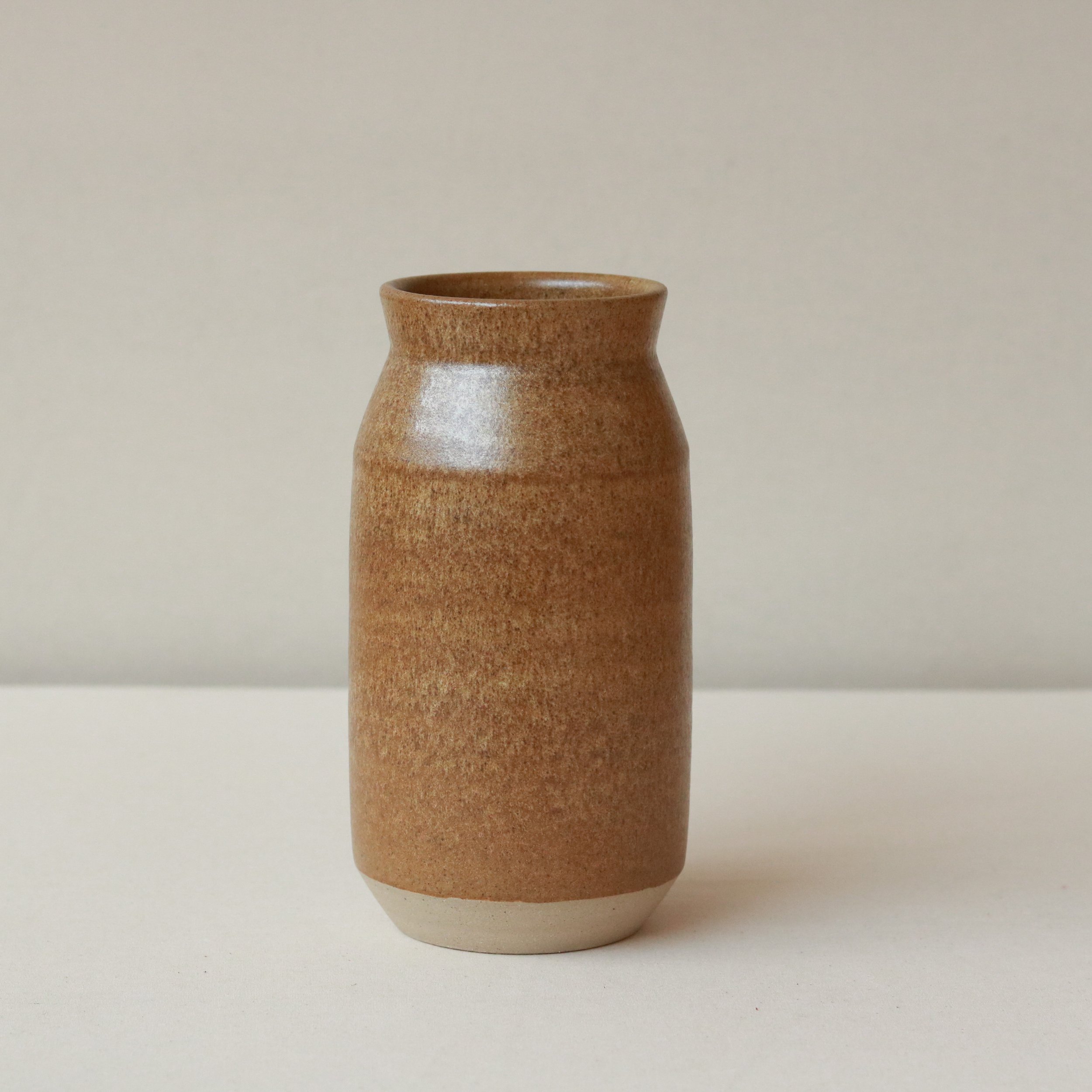 Flask Vase in Ochre, Fleck Stoneware-7.jpg