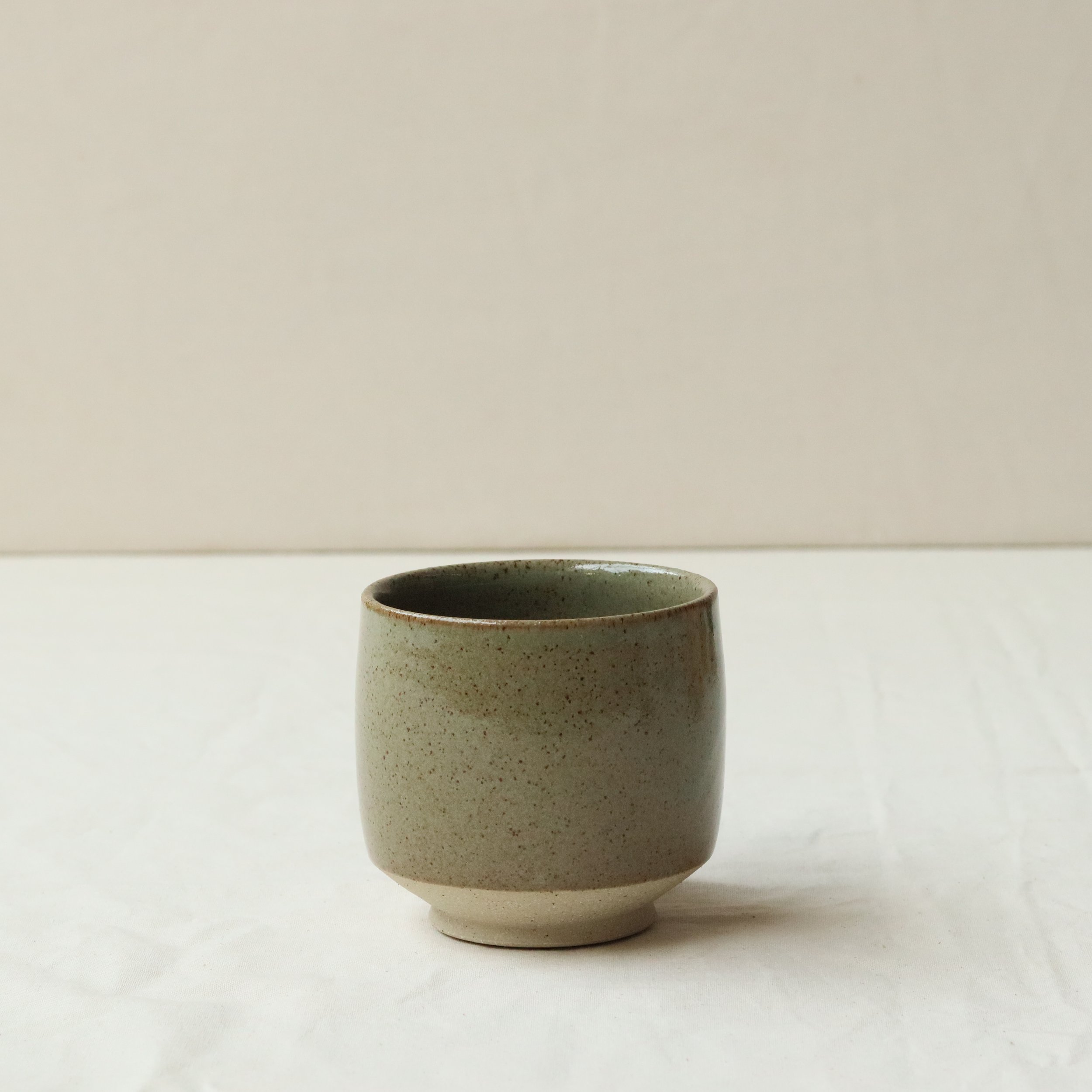 Tea Bowl in Olive, Flecked Stoneware.jpg